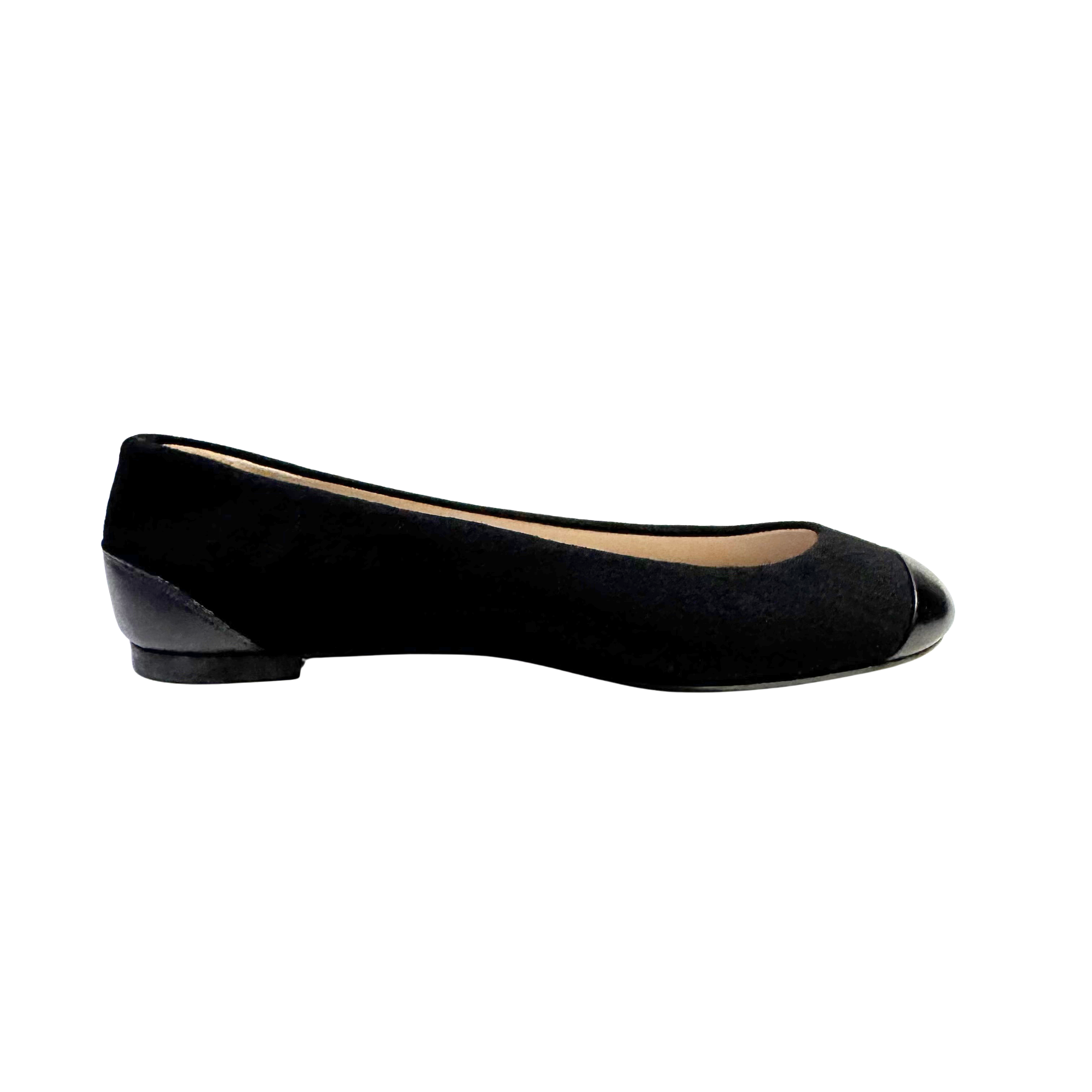 Chanel Ballet Flats Canvas Black 37.5