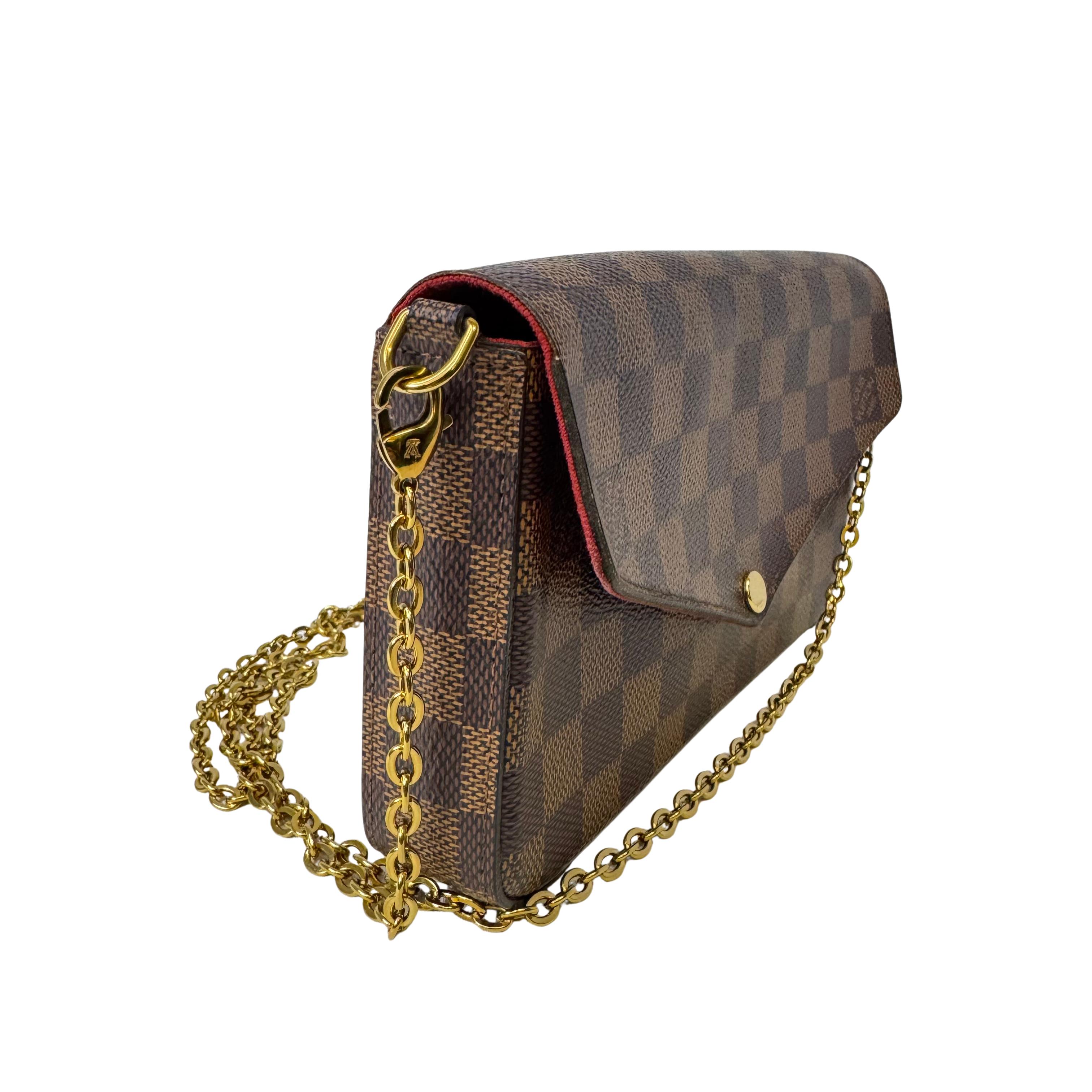 Louis Vuitton Damier Ebene Felicie Pochette Chain Wallet Bag