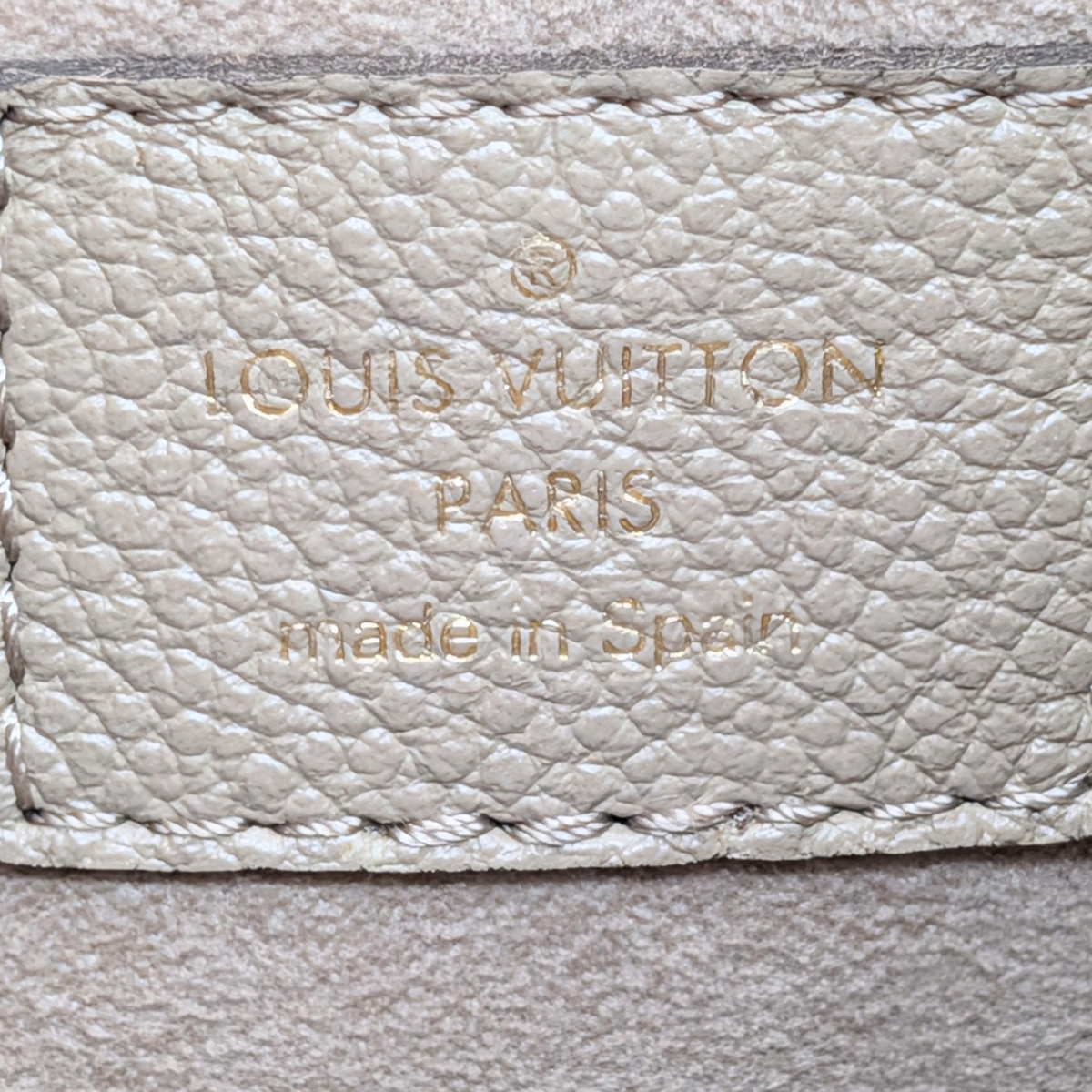 Louis Vuitton Bagatelle Monogram empreinte Leather Bicolor Grey/Crème Beige