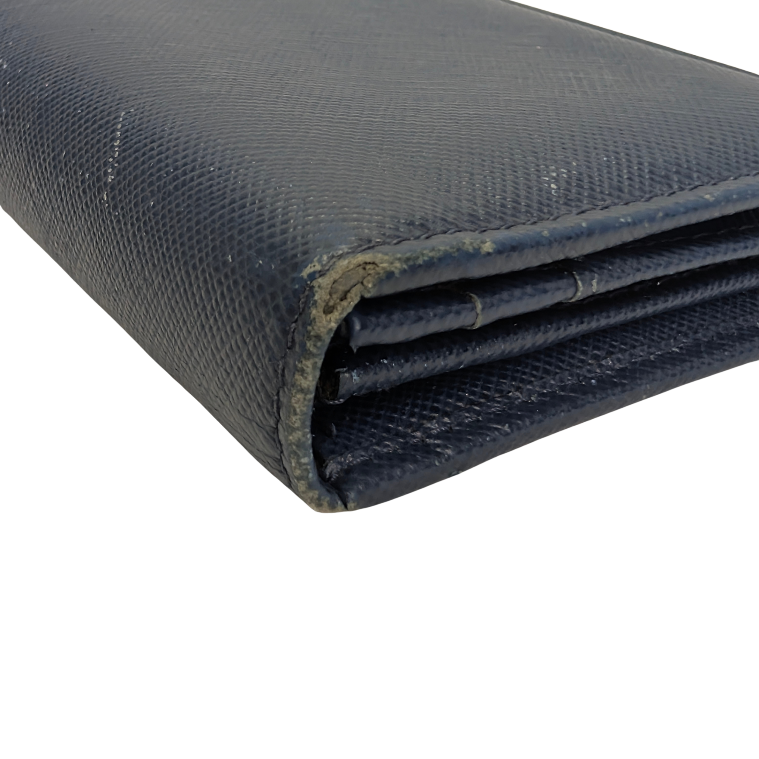 Prada Saffiano Leather Navy Blue Long Wallet