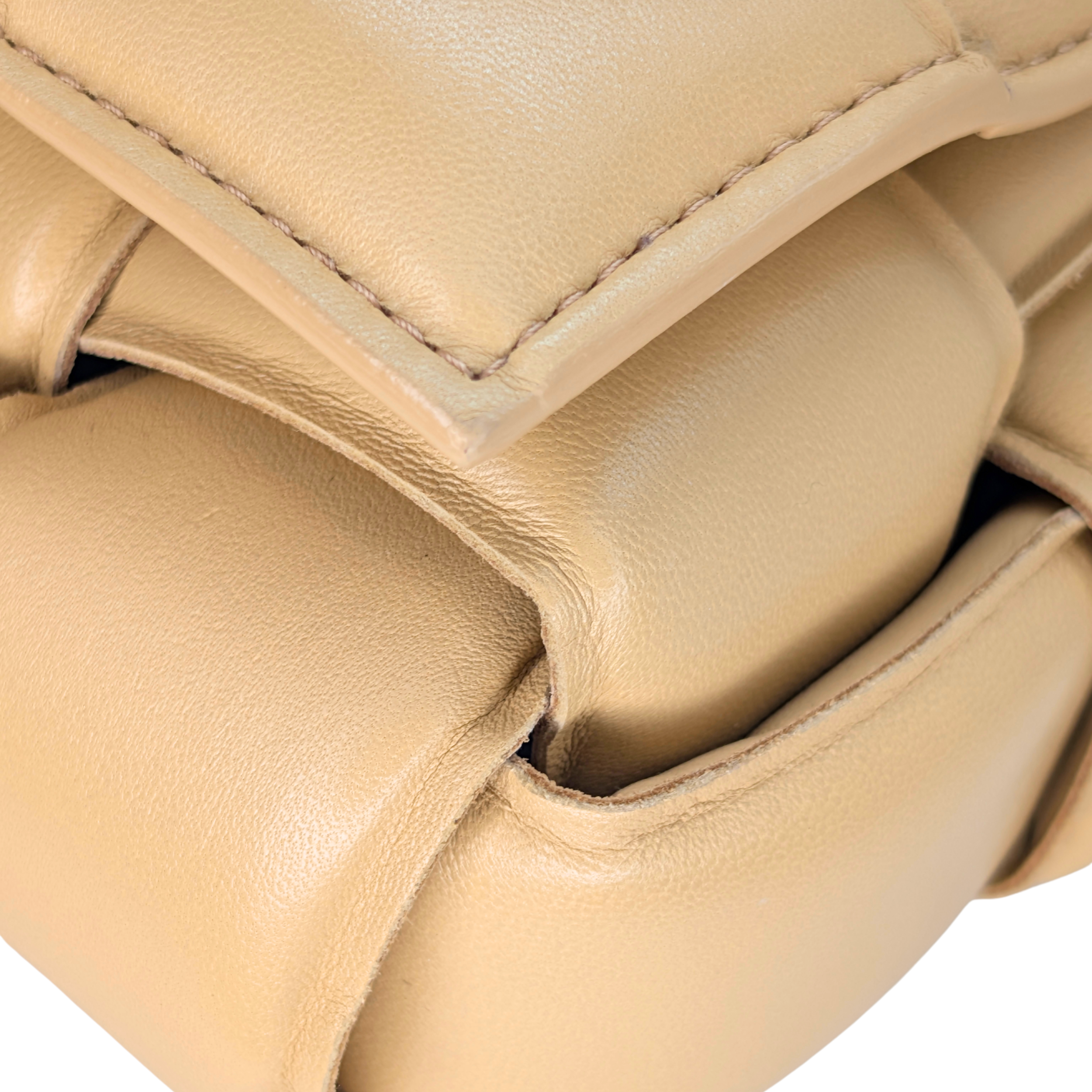 Bottega Veneta Padded Cassette Leather Crossbody Bag Beige