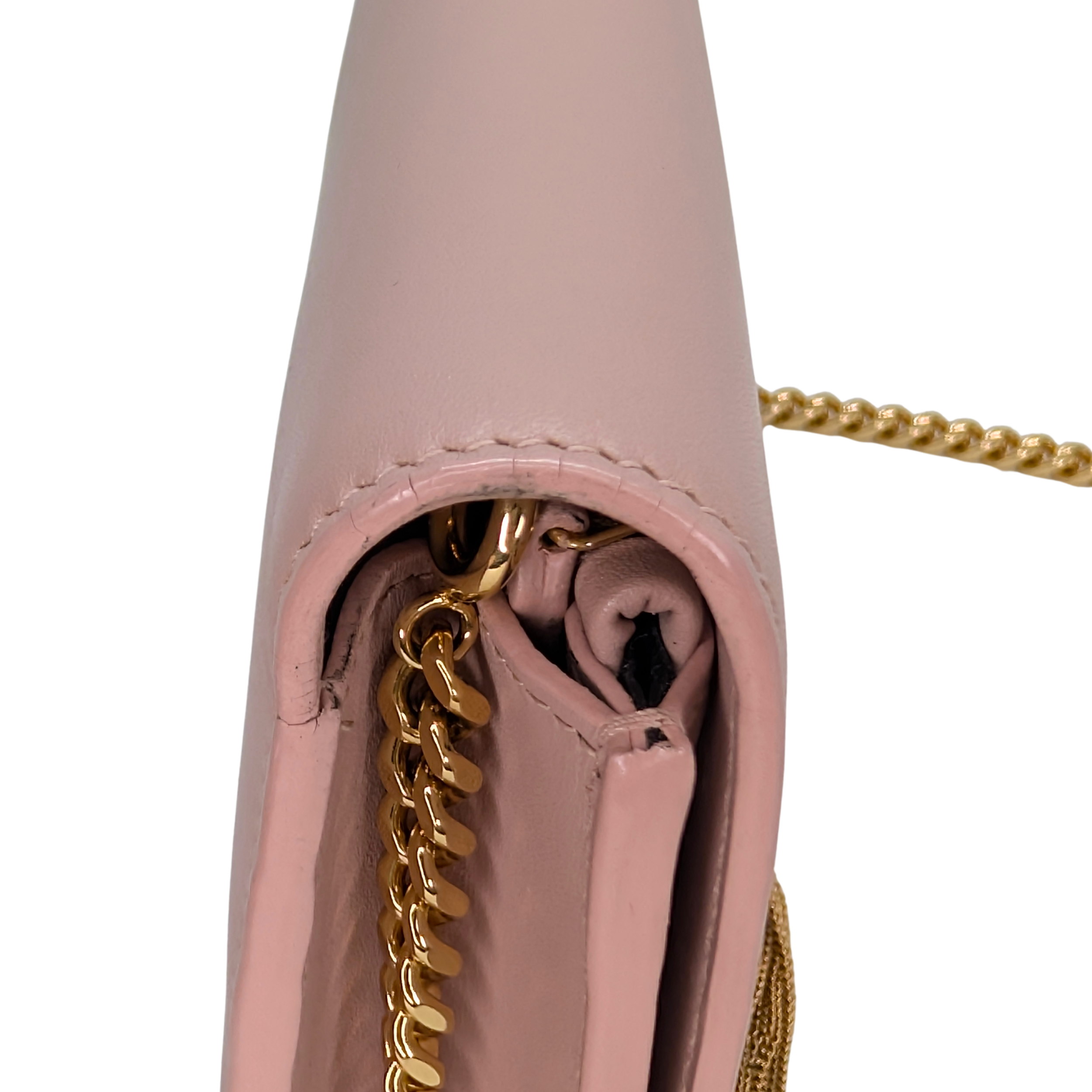 Saint Laurent Kate Tassel Wallet on Chain Pale Pink