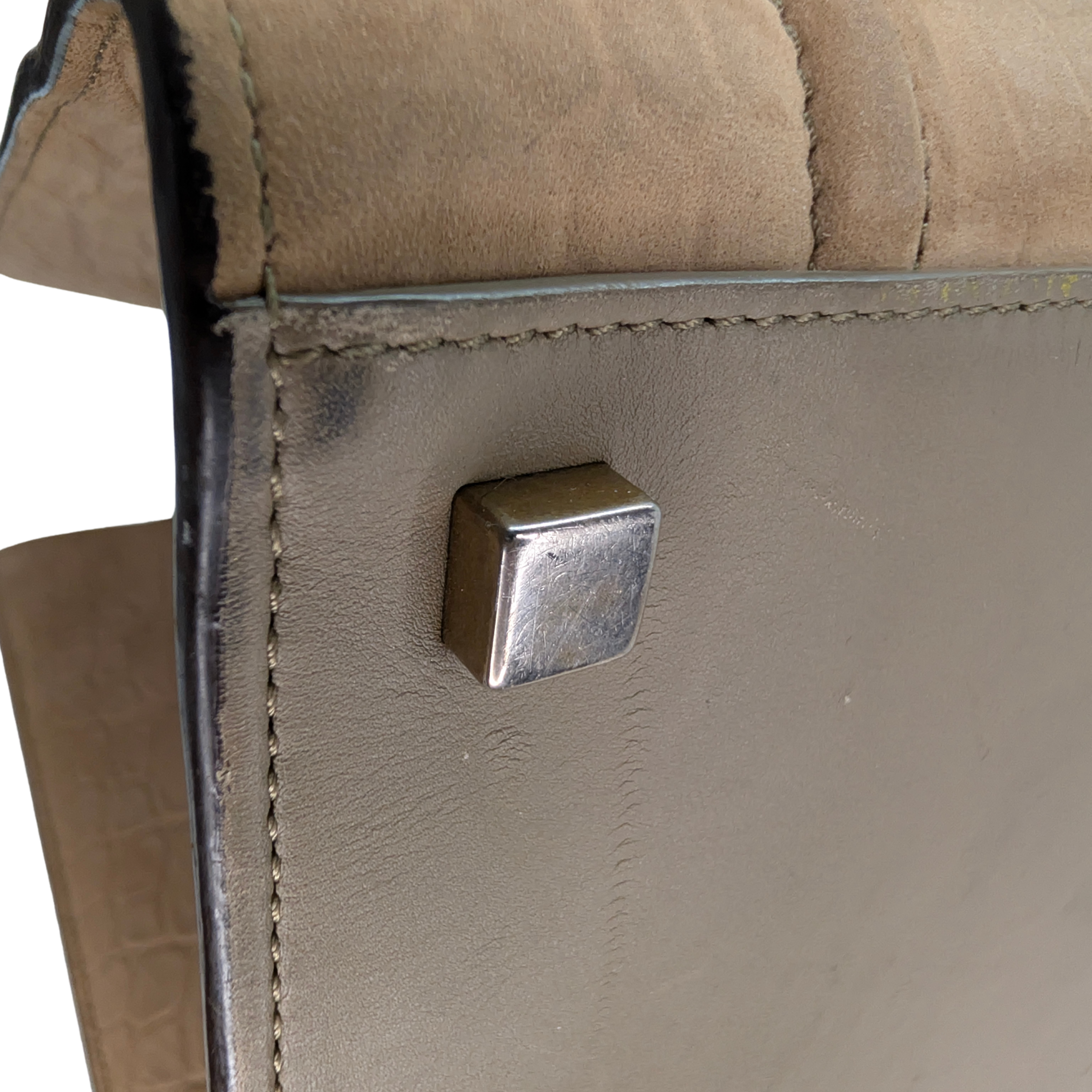 Celine Crocodile Embossed Medium Phantom Luggage Tote Bag Beige