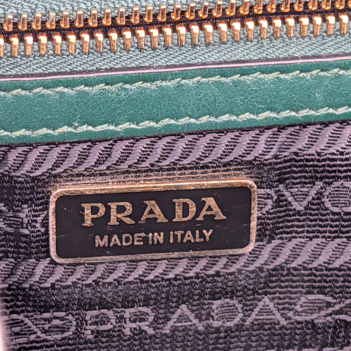 Prada Saffiano Lux Emblem Flap Shoulder Bag Green