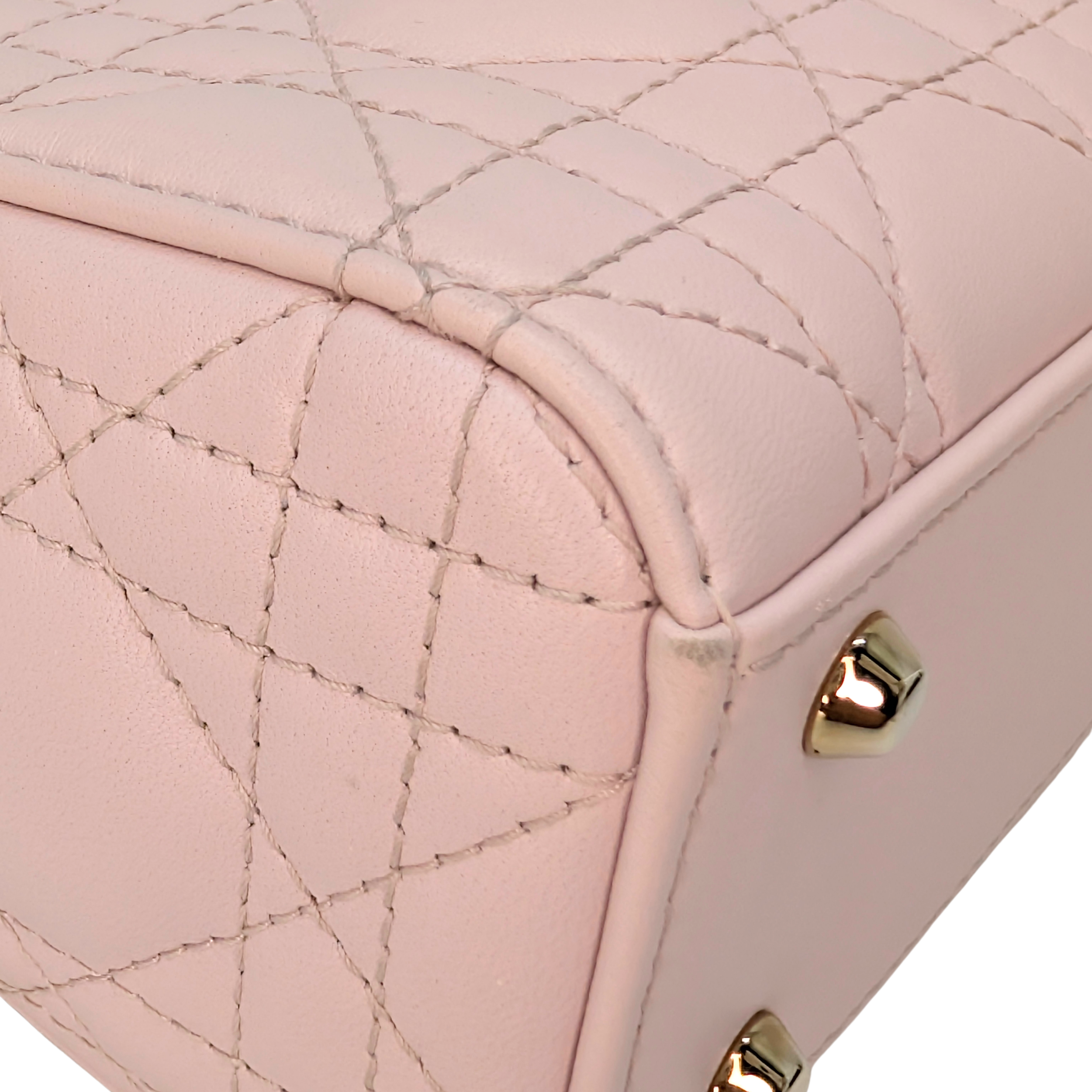 Dior Lady DIor Mini Cannage Powder Pink Bag