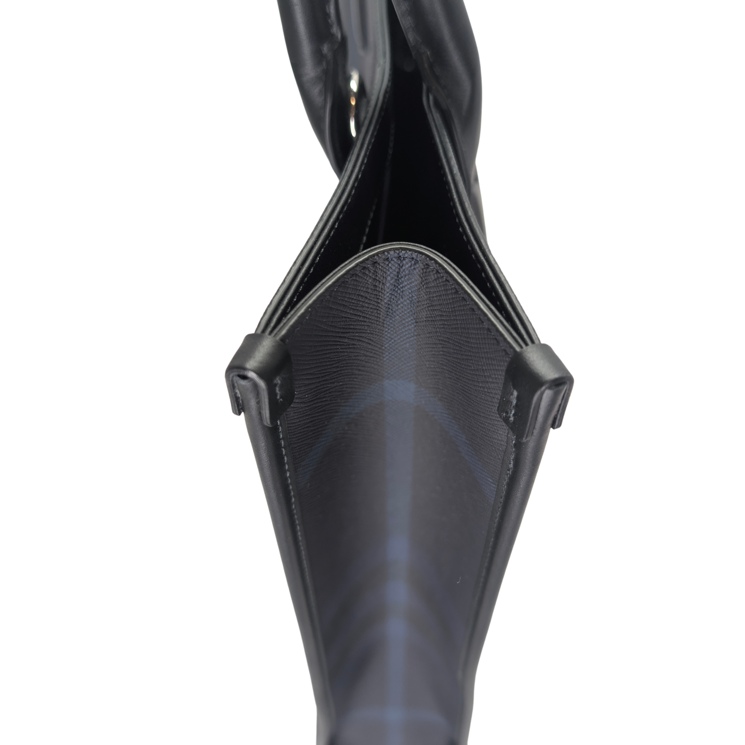 Burberry Slim Vertical Denny Tote Bag In Navy Check Pattern