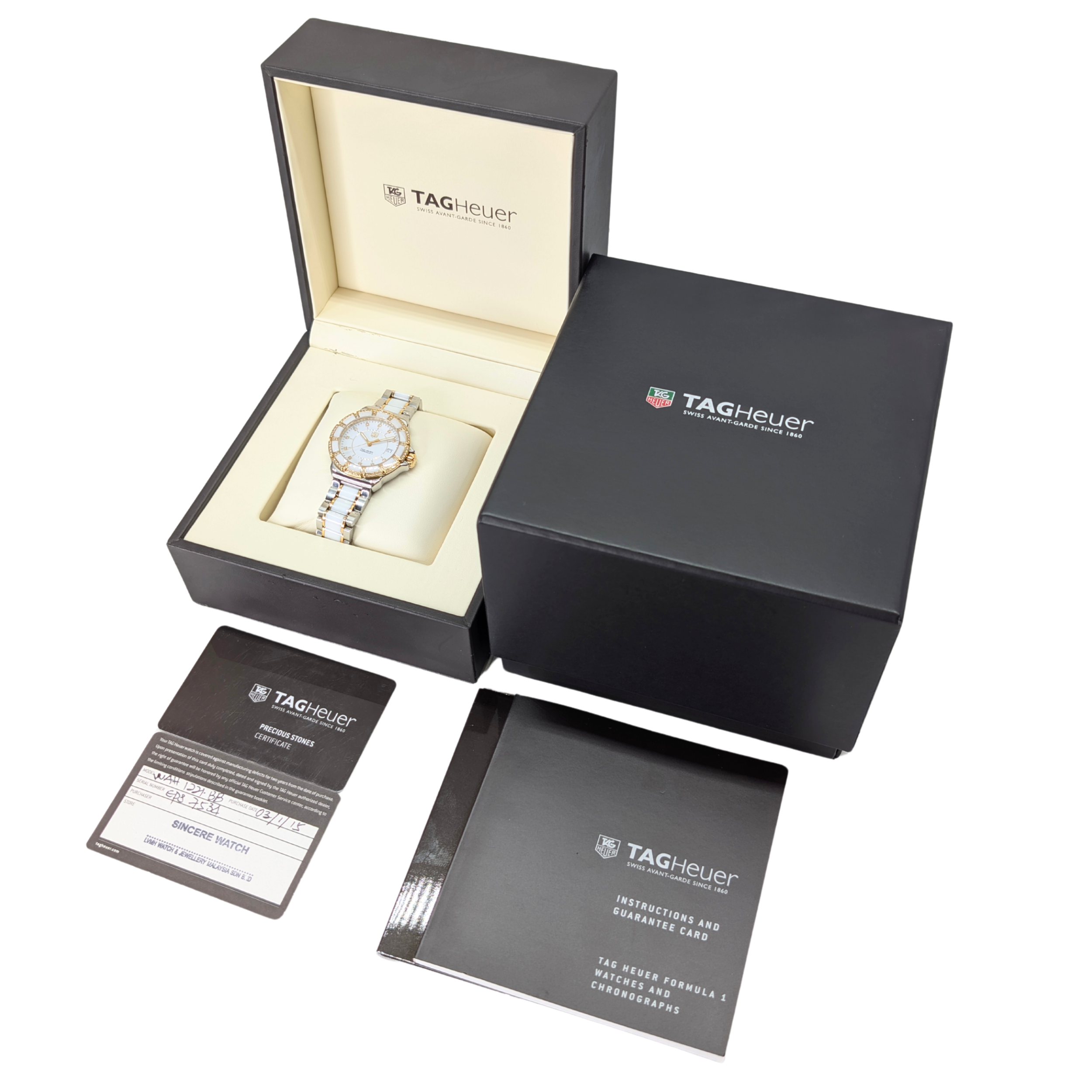 TAG Heuer Formula 1 Ceramic Diamond Watch WAH1221 White 37mm