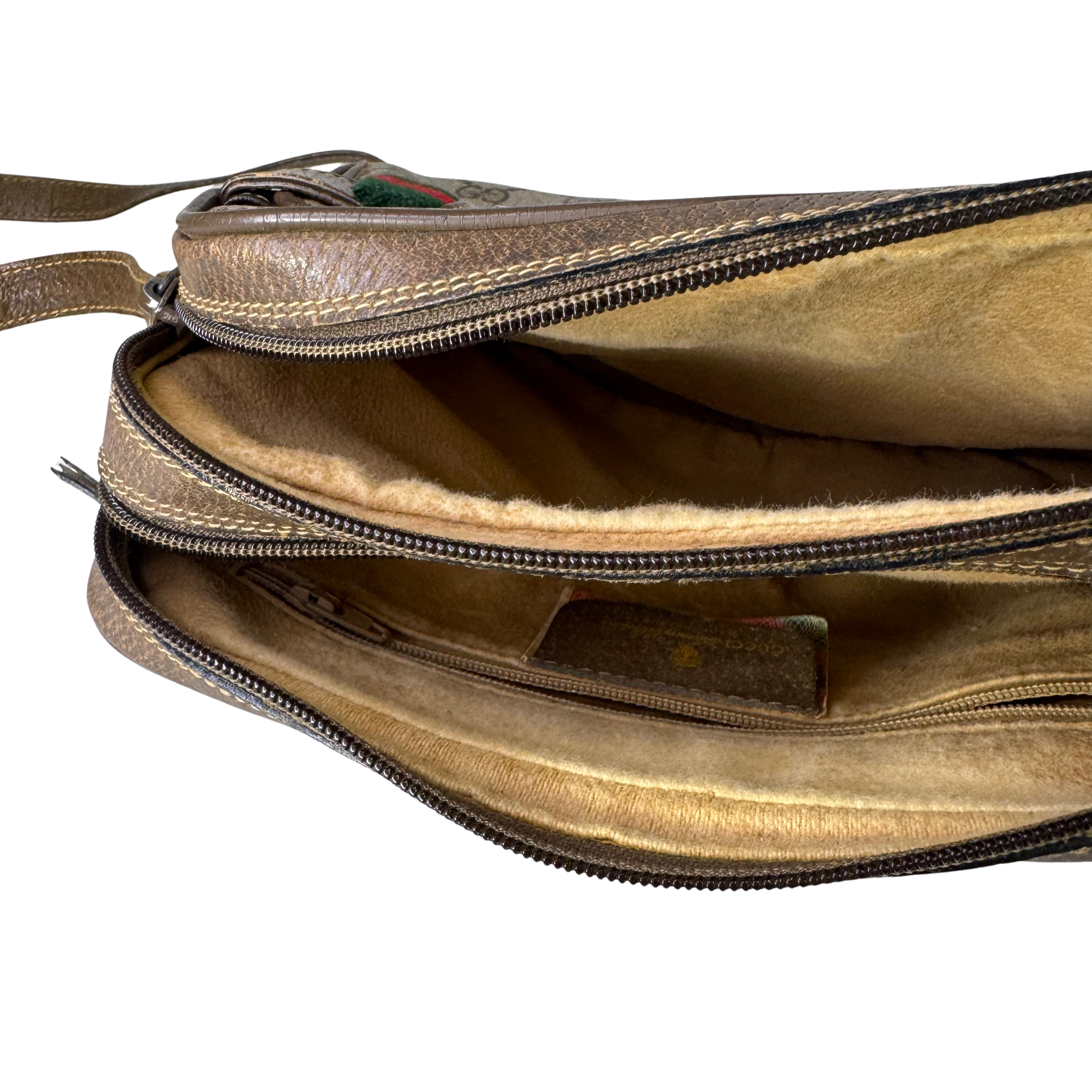 Gucci GG Supreme Crossbody Messenger Bag Beige