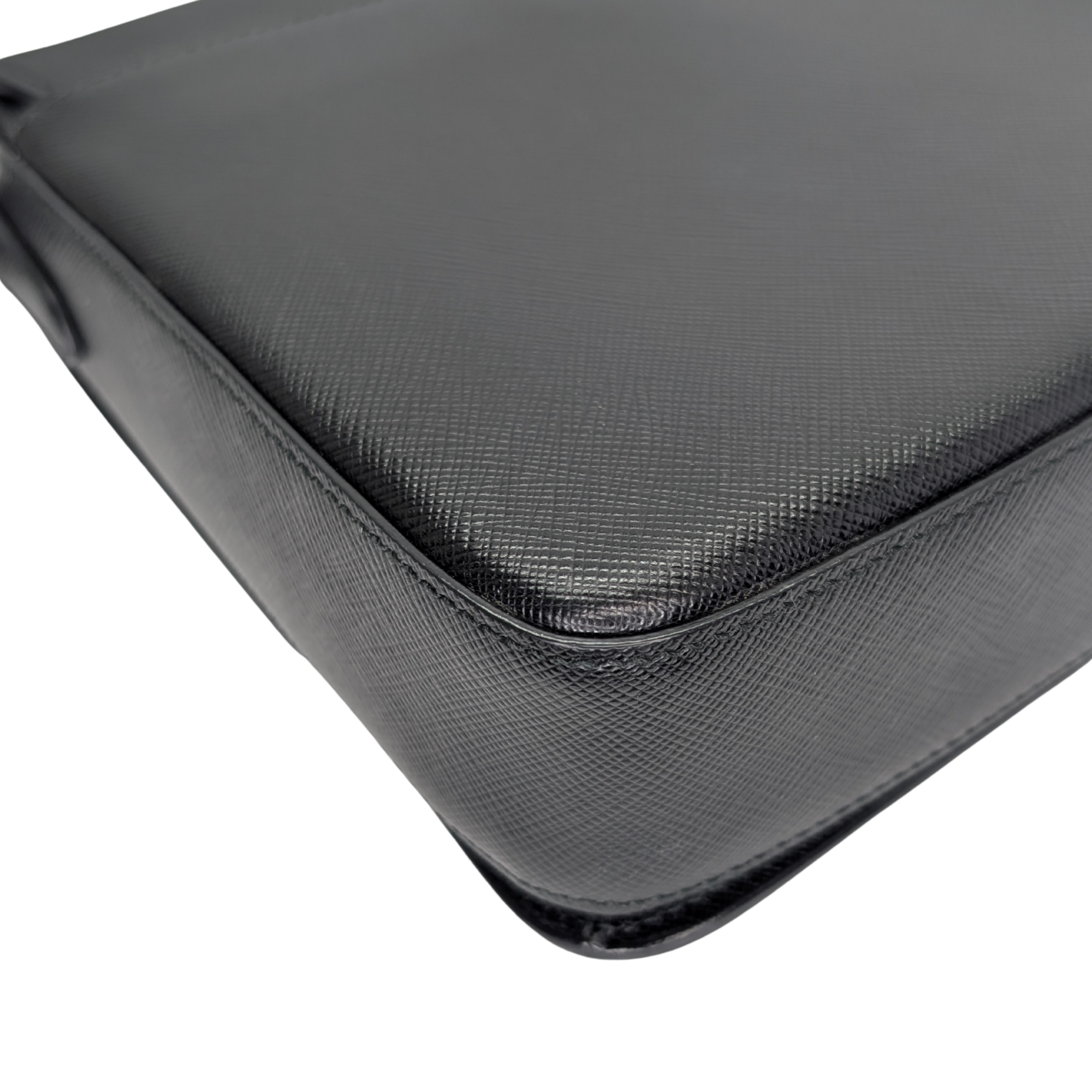 Prada Saffiano Lux Crossbody Bag Black