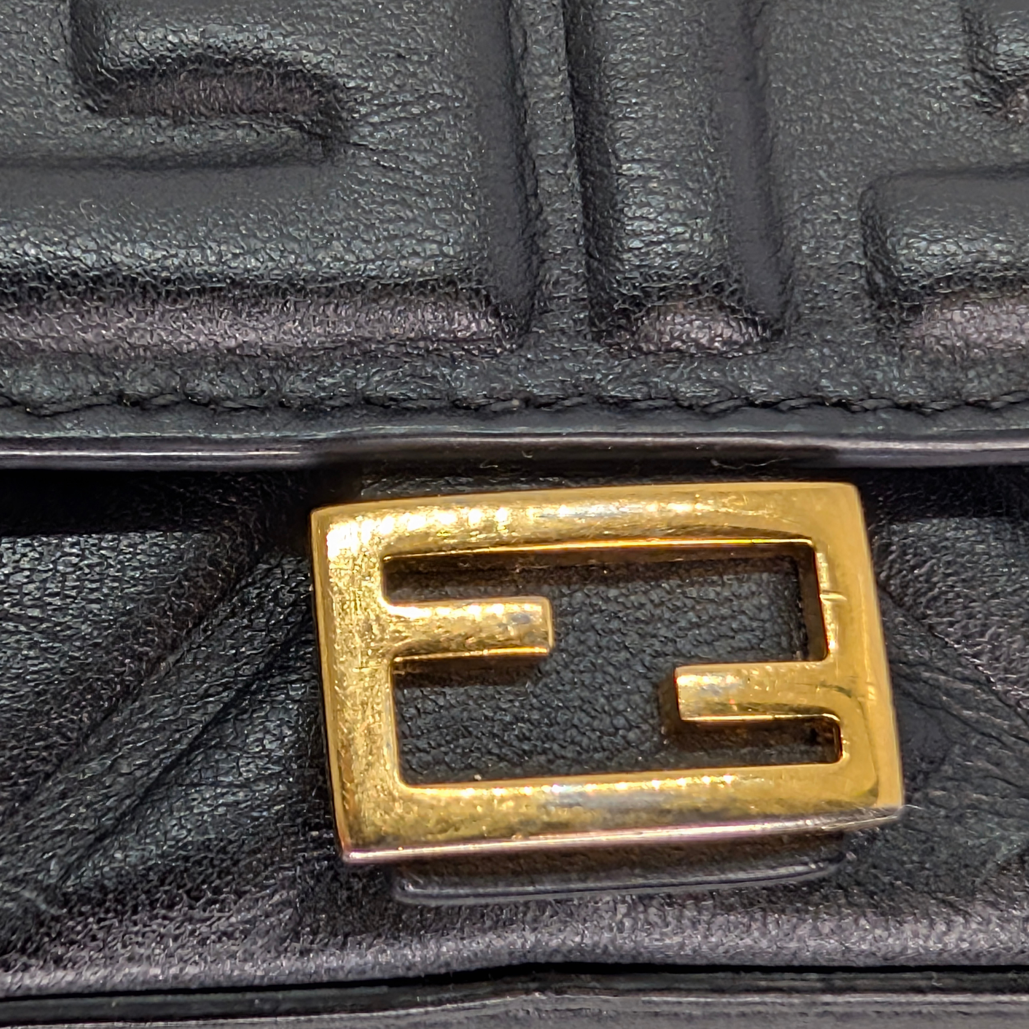 Fendi Nano Baguette Charm Bag Black