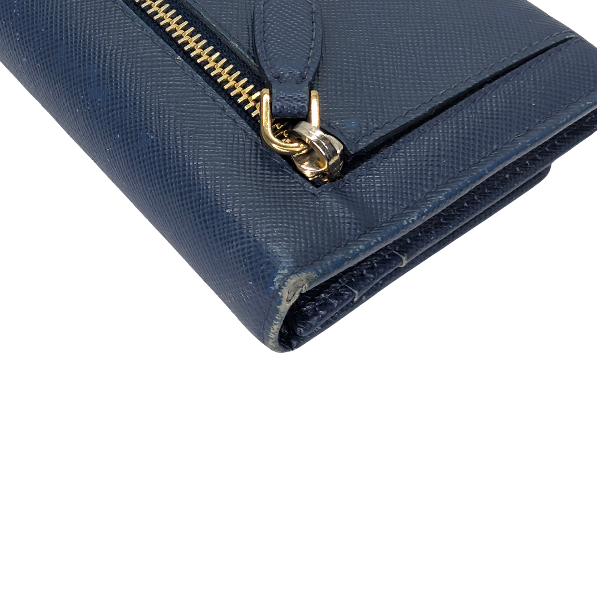 Prada Saffiano Leather Navy Blue Long Wallet