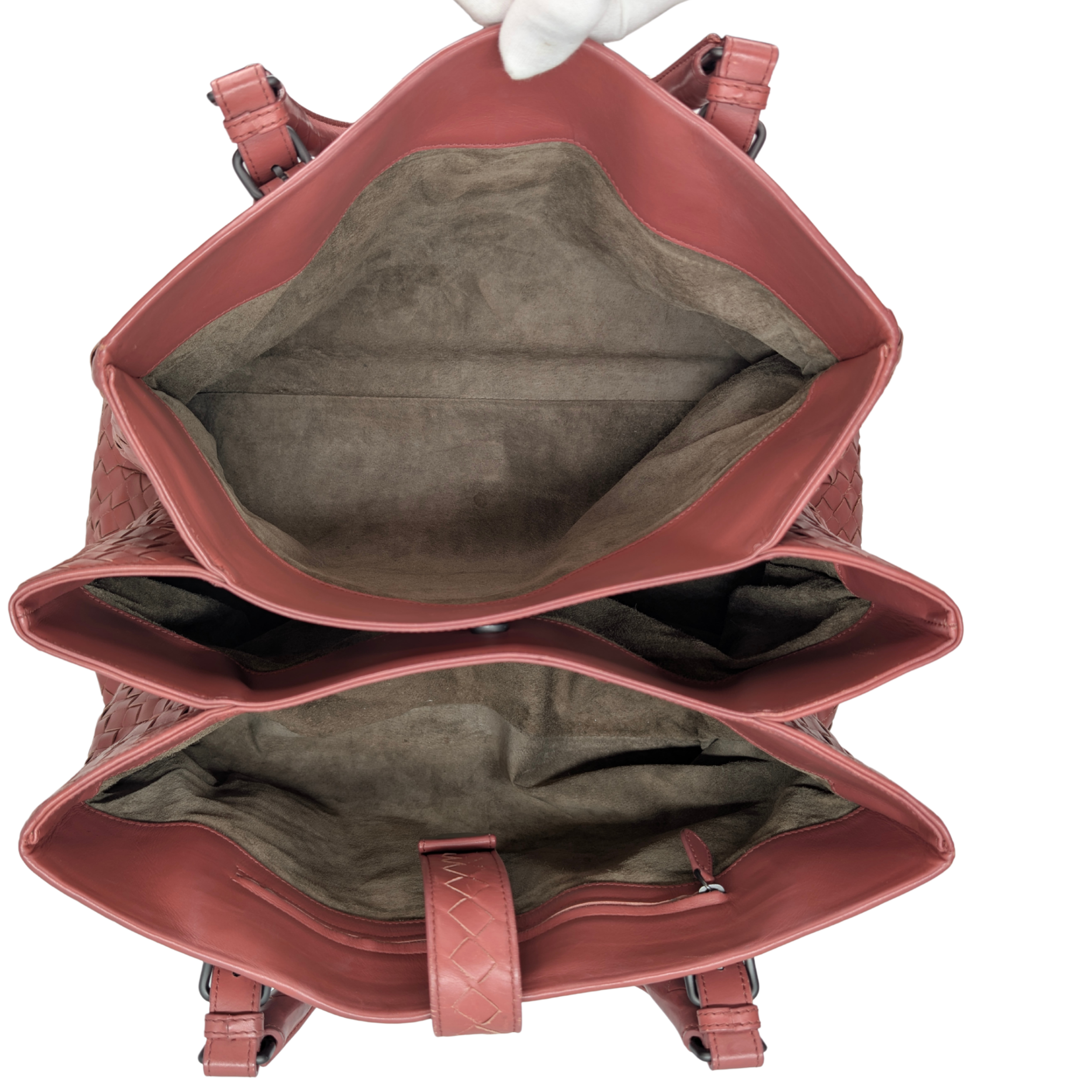 Bottega Veneta Intrecciato Roma Large Bag Pink