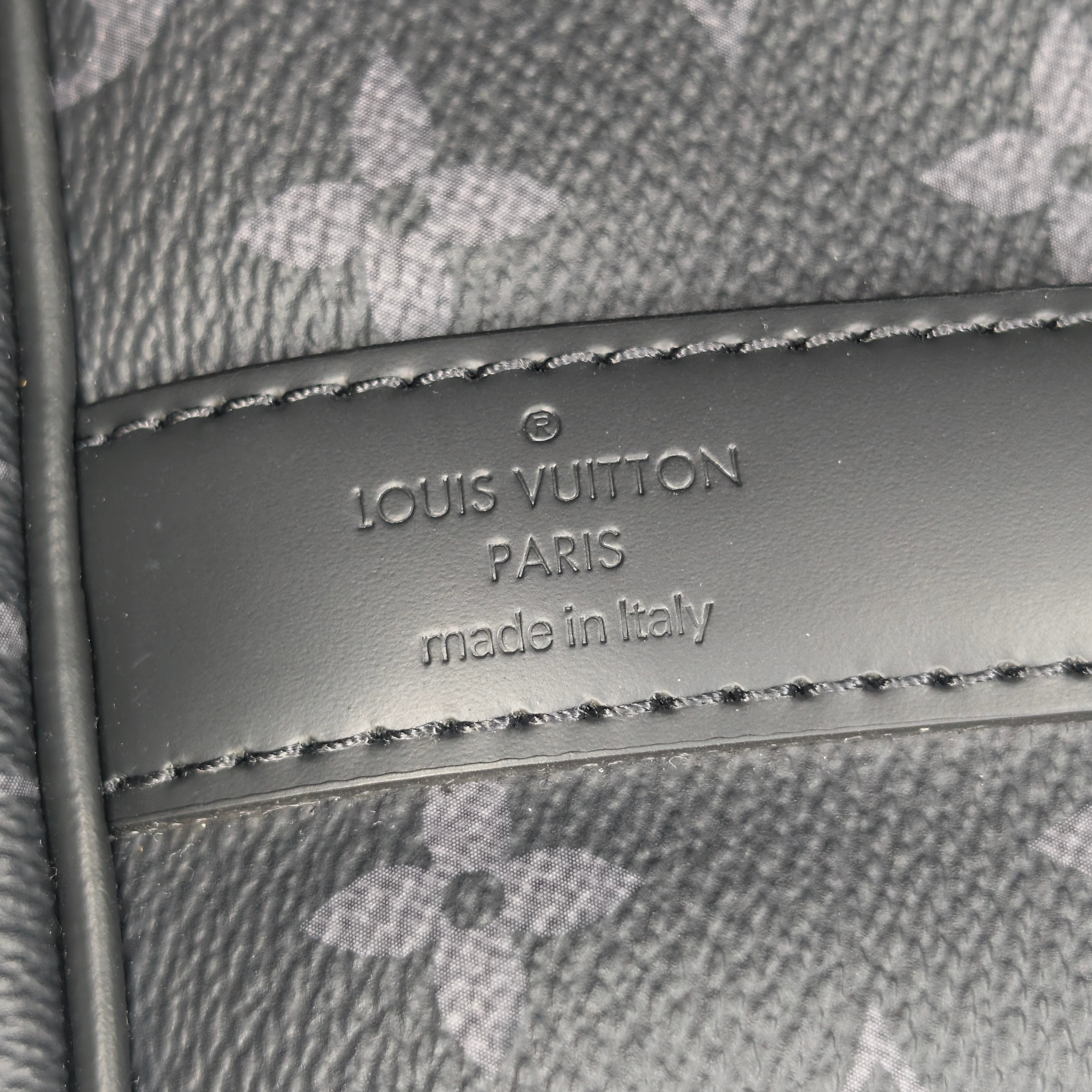 Louis Vuitton Keepall Bandoulière 55 Monogram Eclipse Charcoal Black