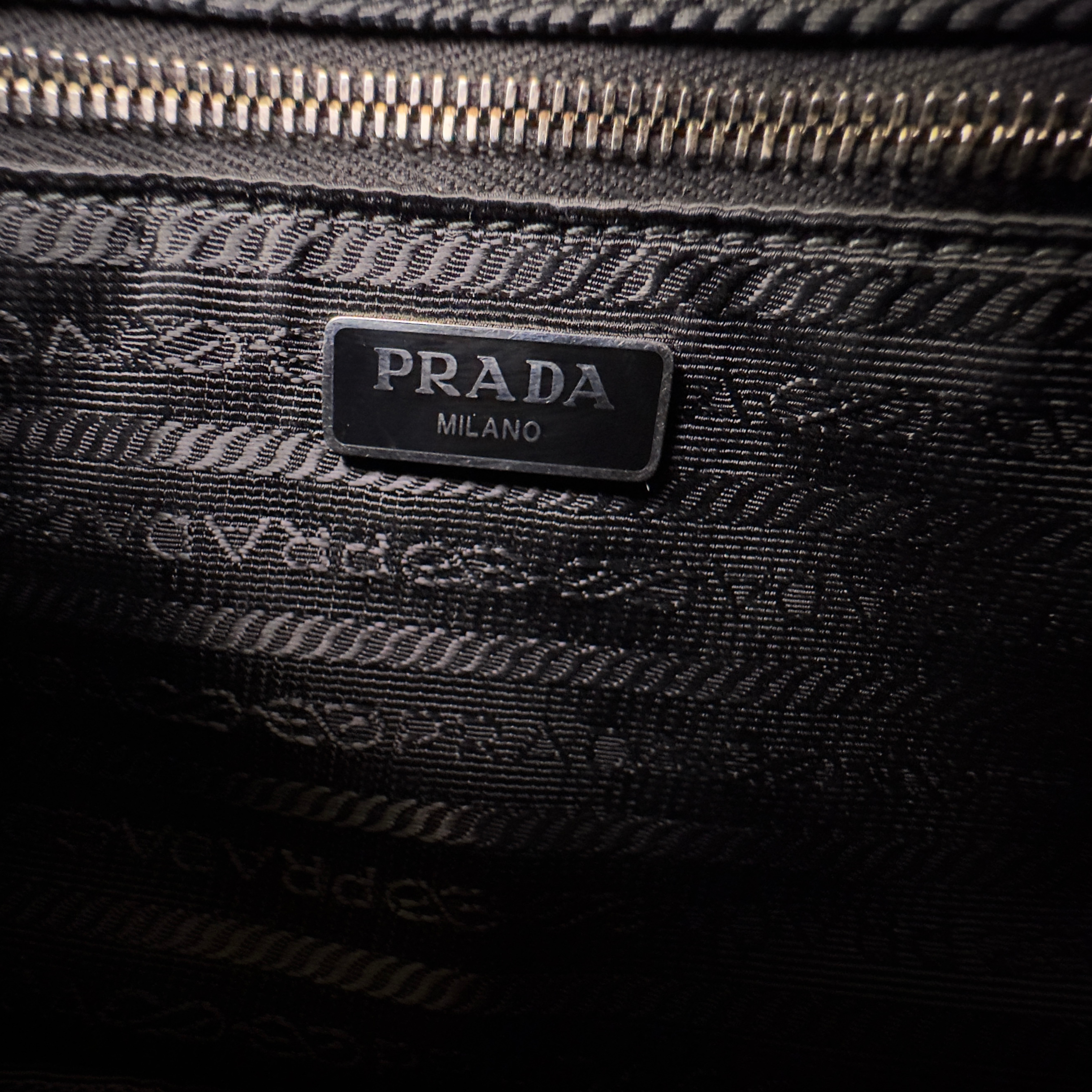 Prada Tessuto Quilted Chain Crossbody Bag Nylon Black