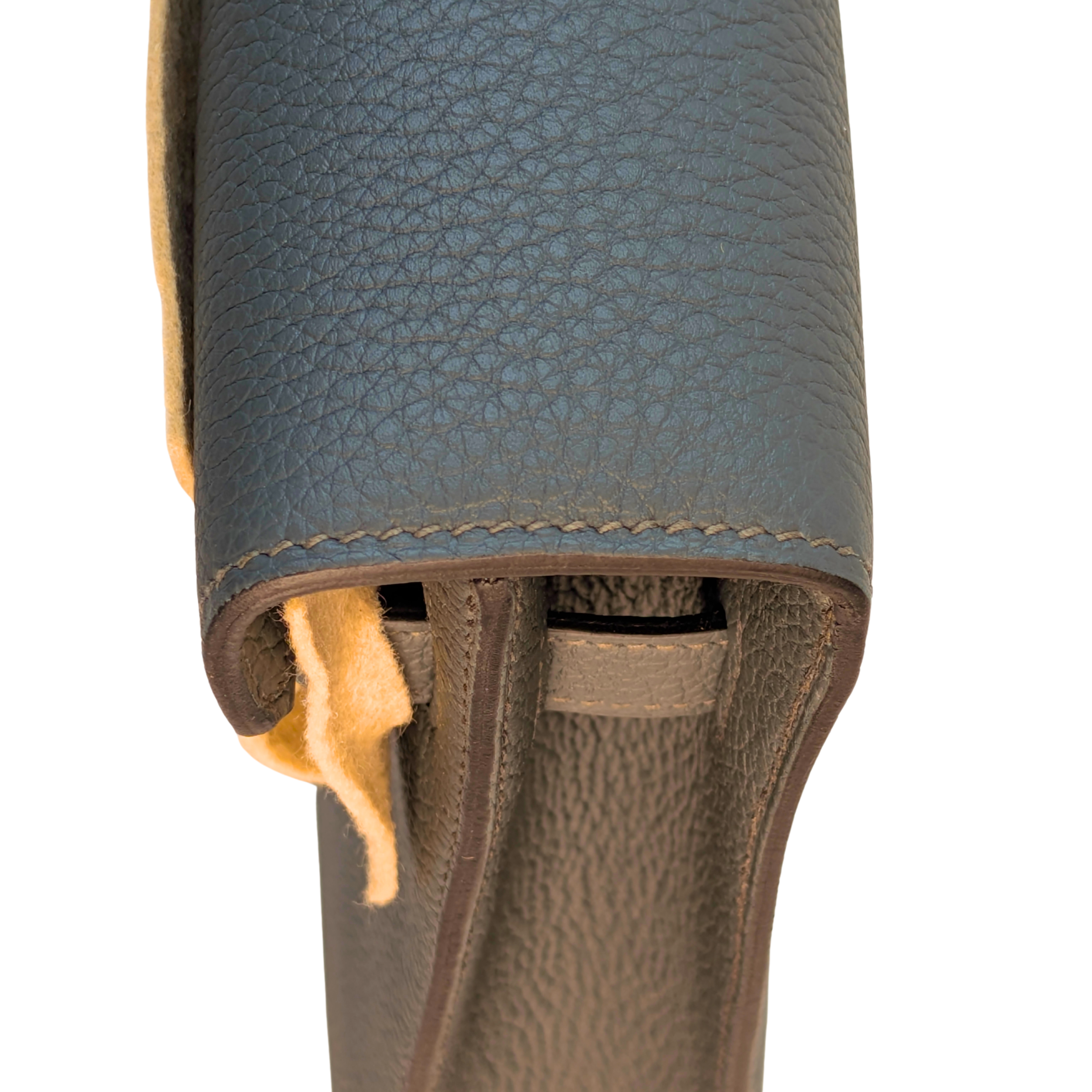 Hermès Kelly Dépêches 36 Briefcase Bag Bleu Orage Togo SHW Z Stamp