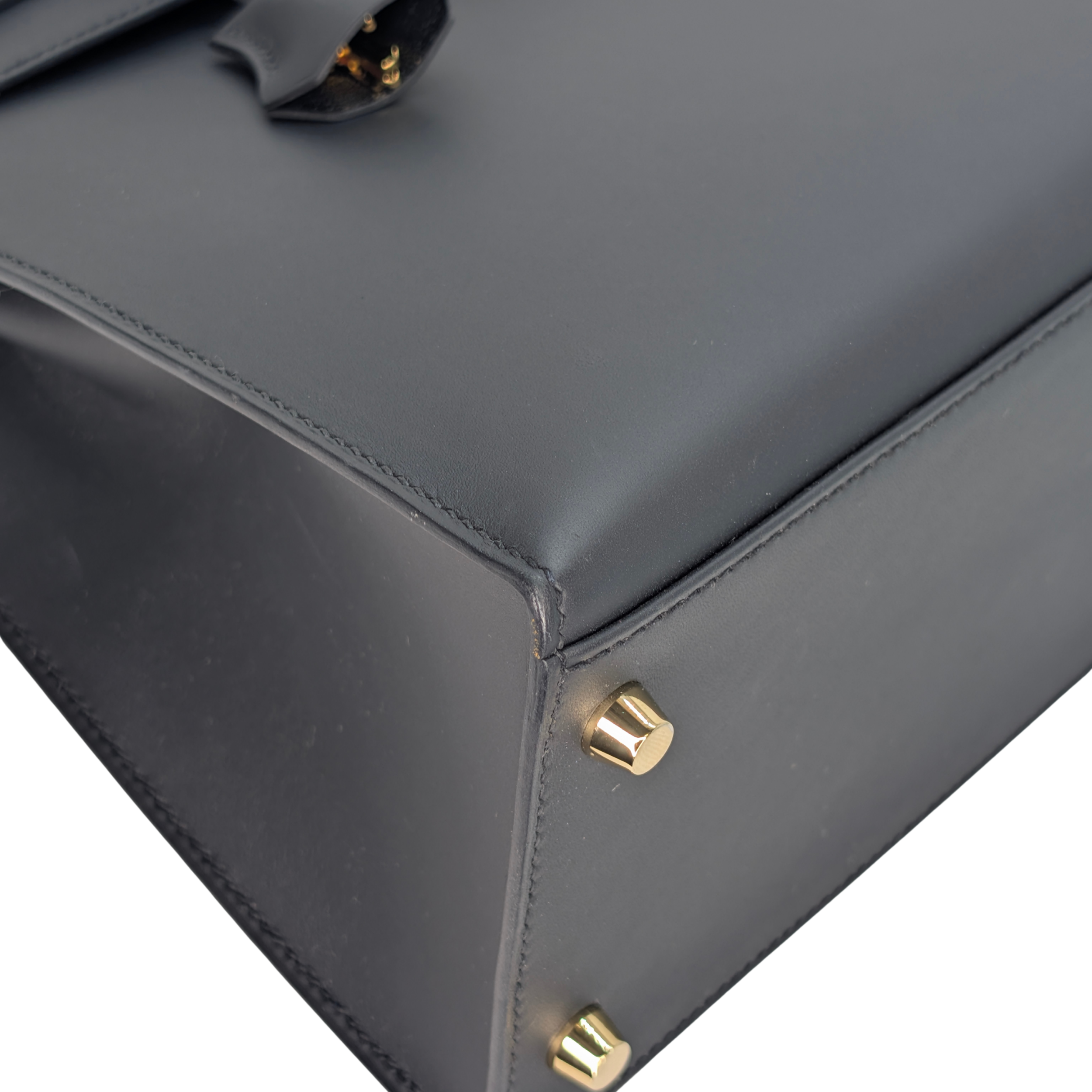 Hermes Kelly 32 Sellier Sombrero Box Leather GHW Matte Black X Stamp
