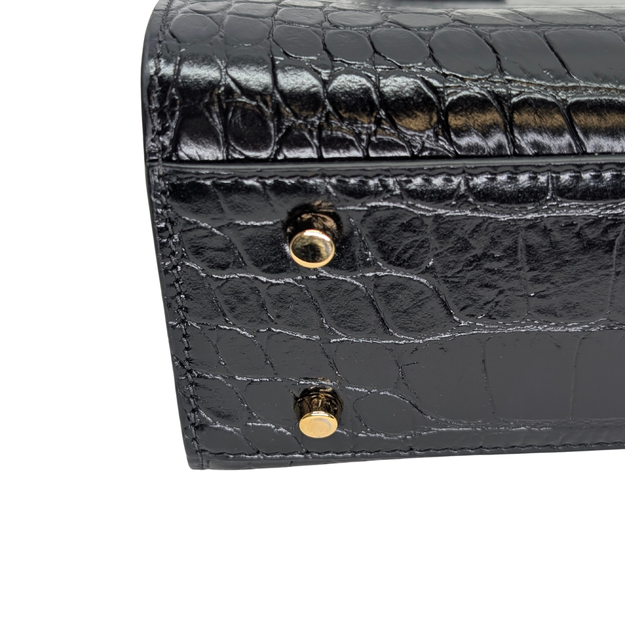 Versac Croc-Effect Medusa '95 Tote Bag Black