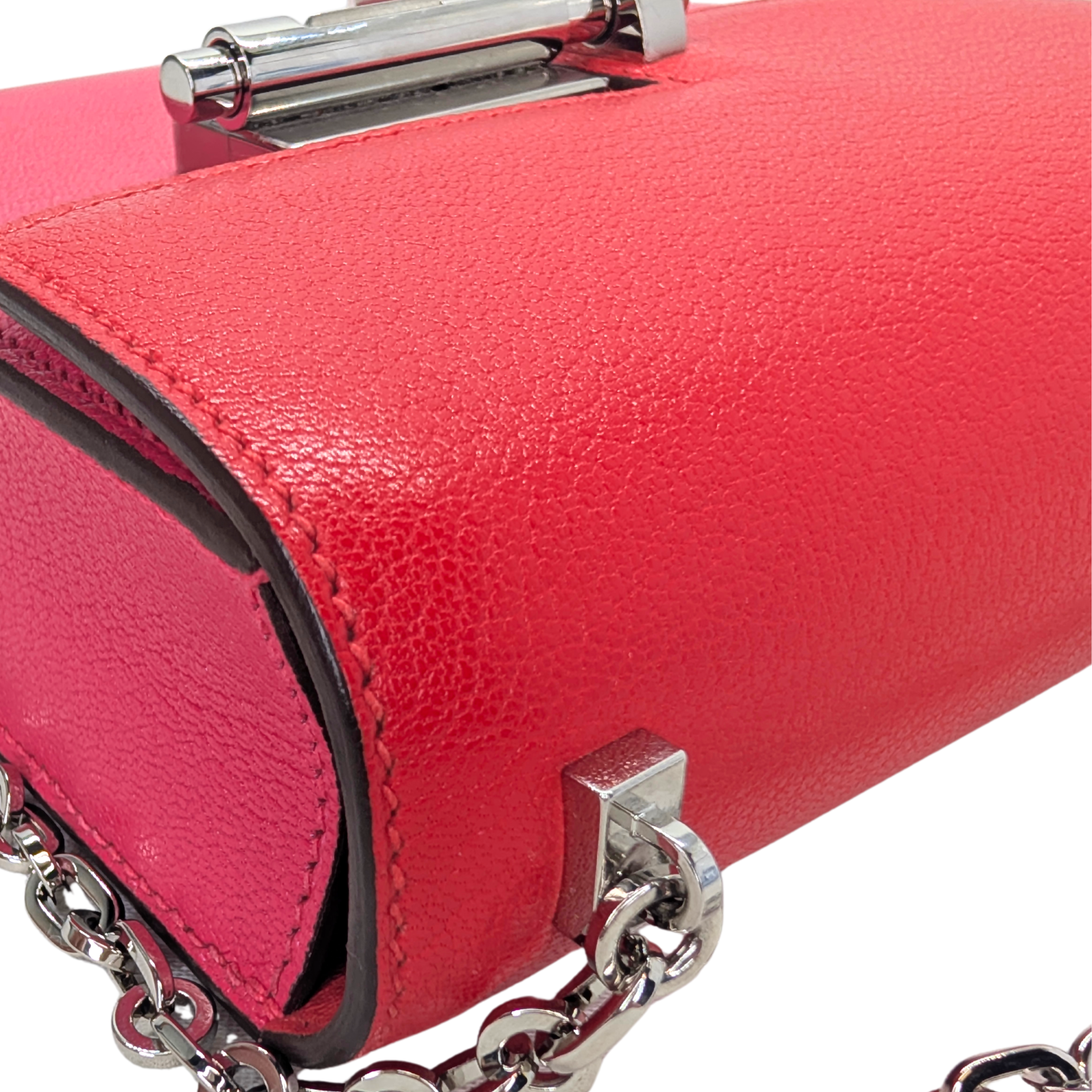 Hermes Mini Verrou Chainr Bag Red/Rose Mexico Y Stamp