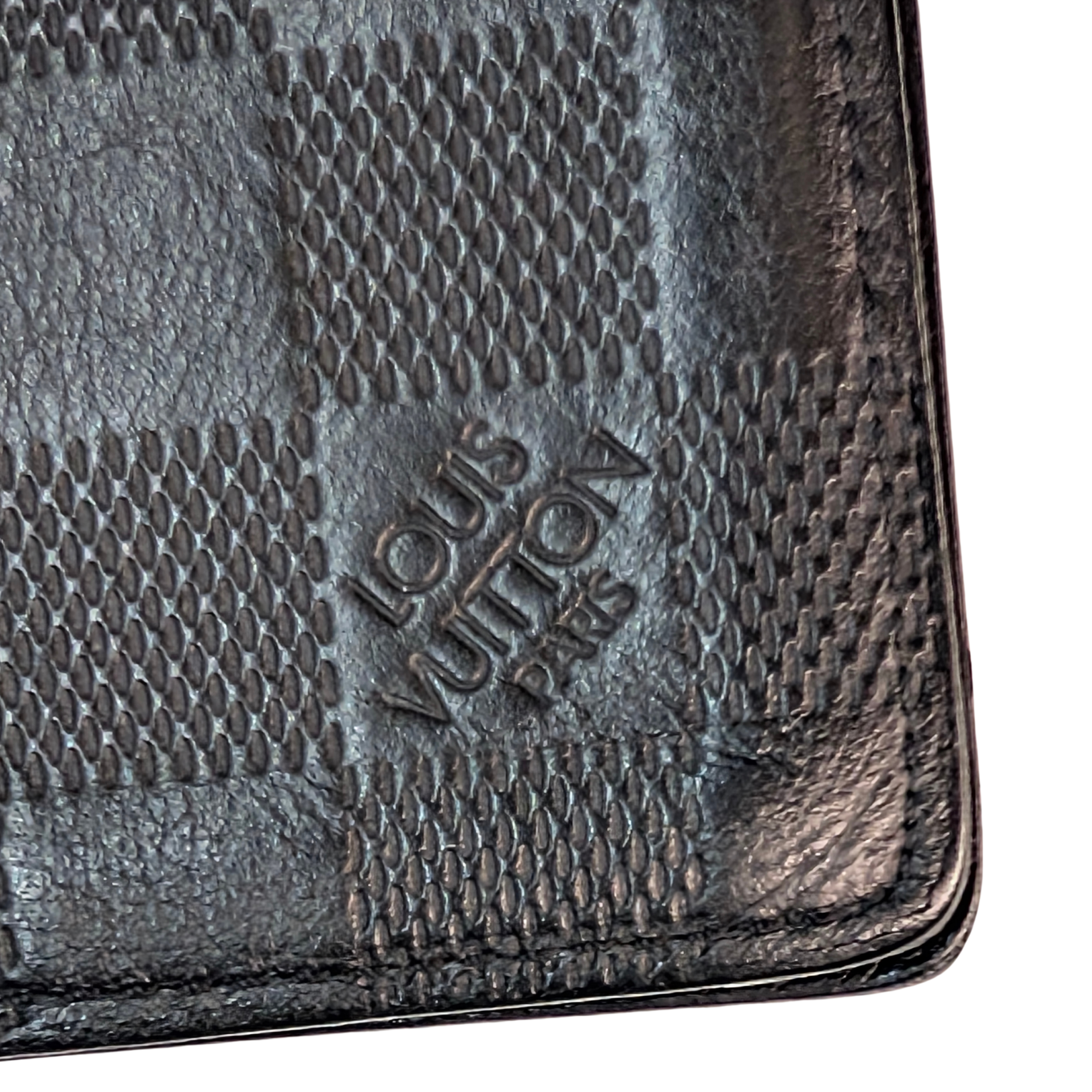 Louis Vuitton Damier Leather Pocket Organiser Wallet Black