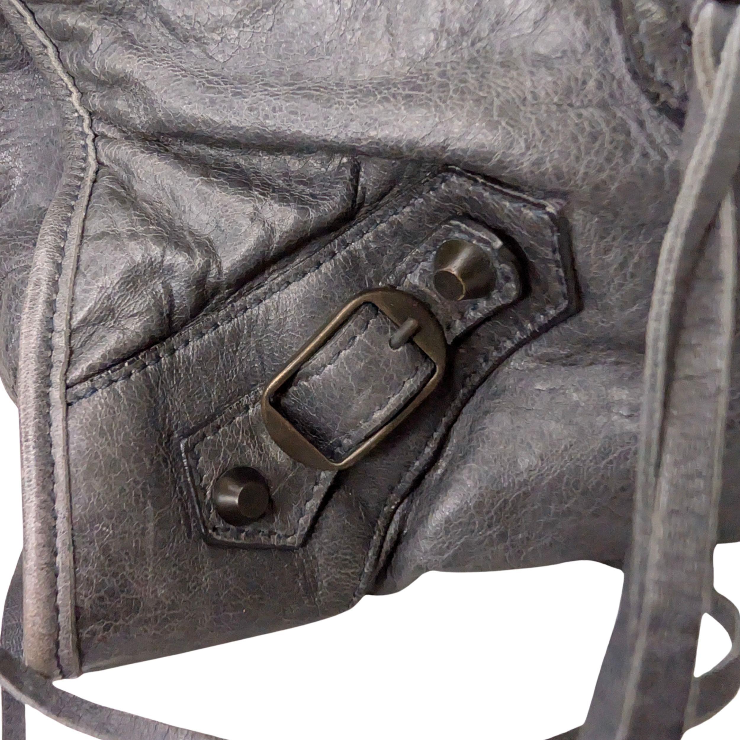 Balenciaga Motorcycle City Shoulder Bag Grey