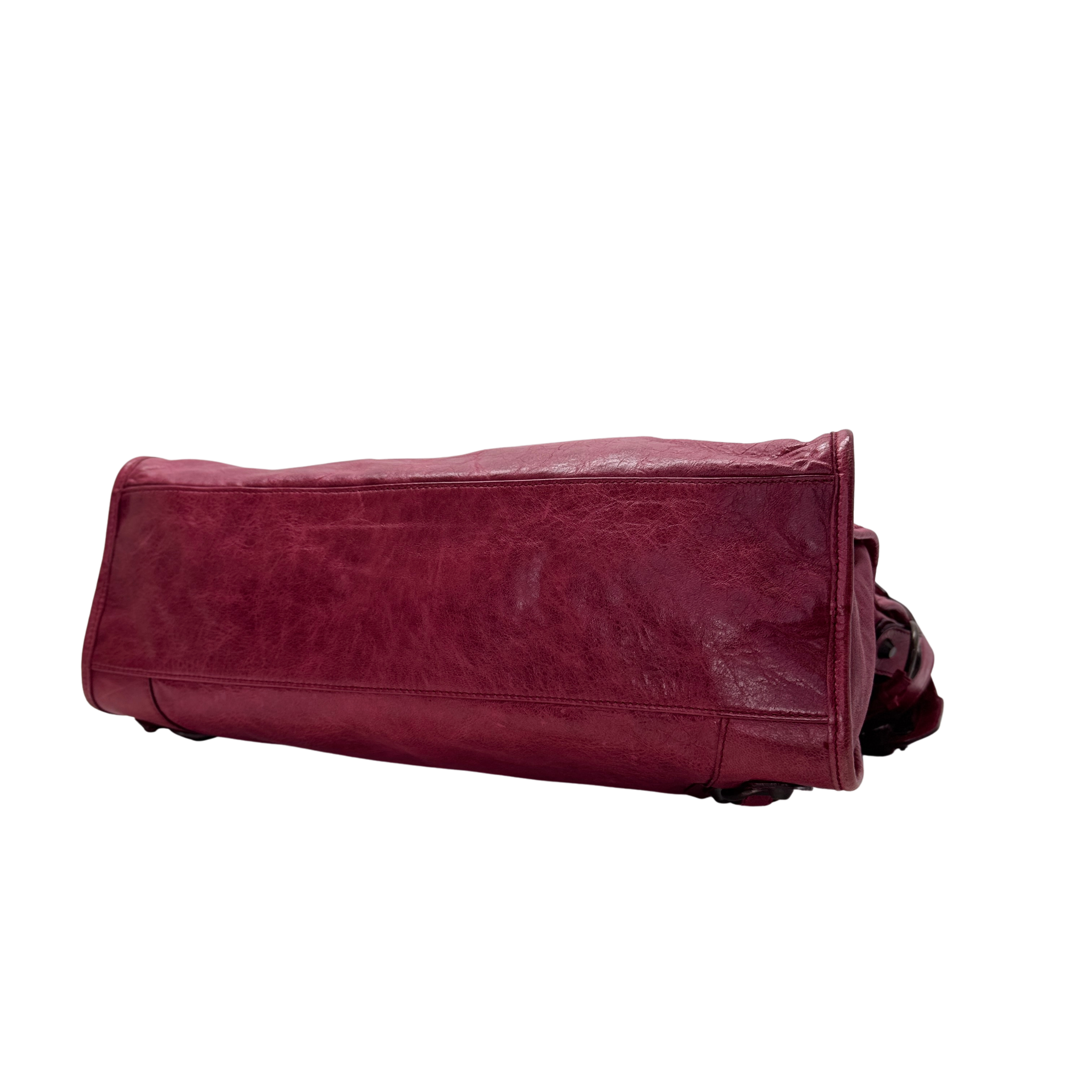 Balenciaga City Bag Small Leather Wine Red