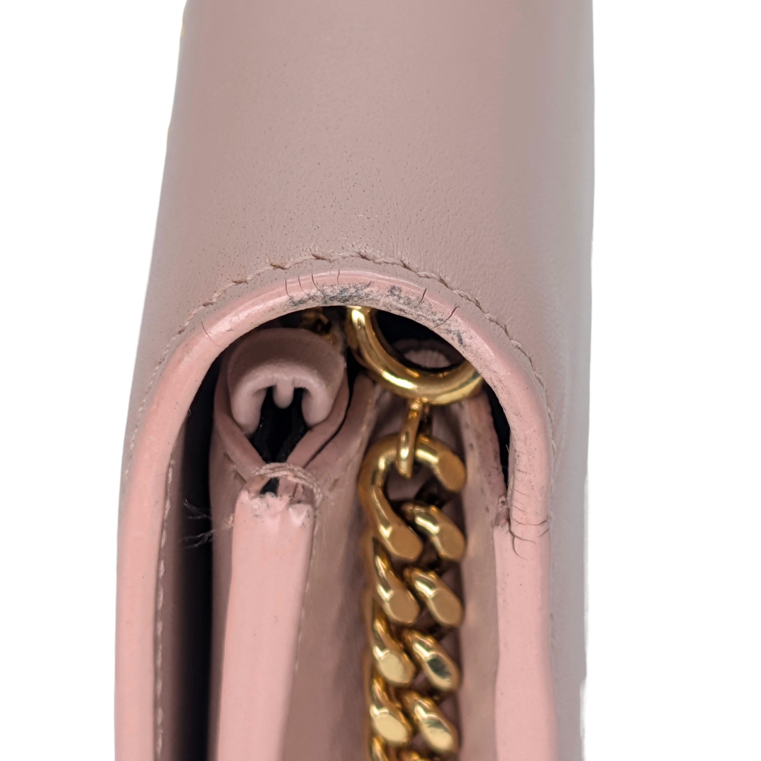 Saint Laurent Kate Tassel Wallet on Chain Pale Pink