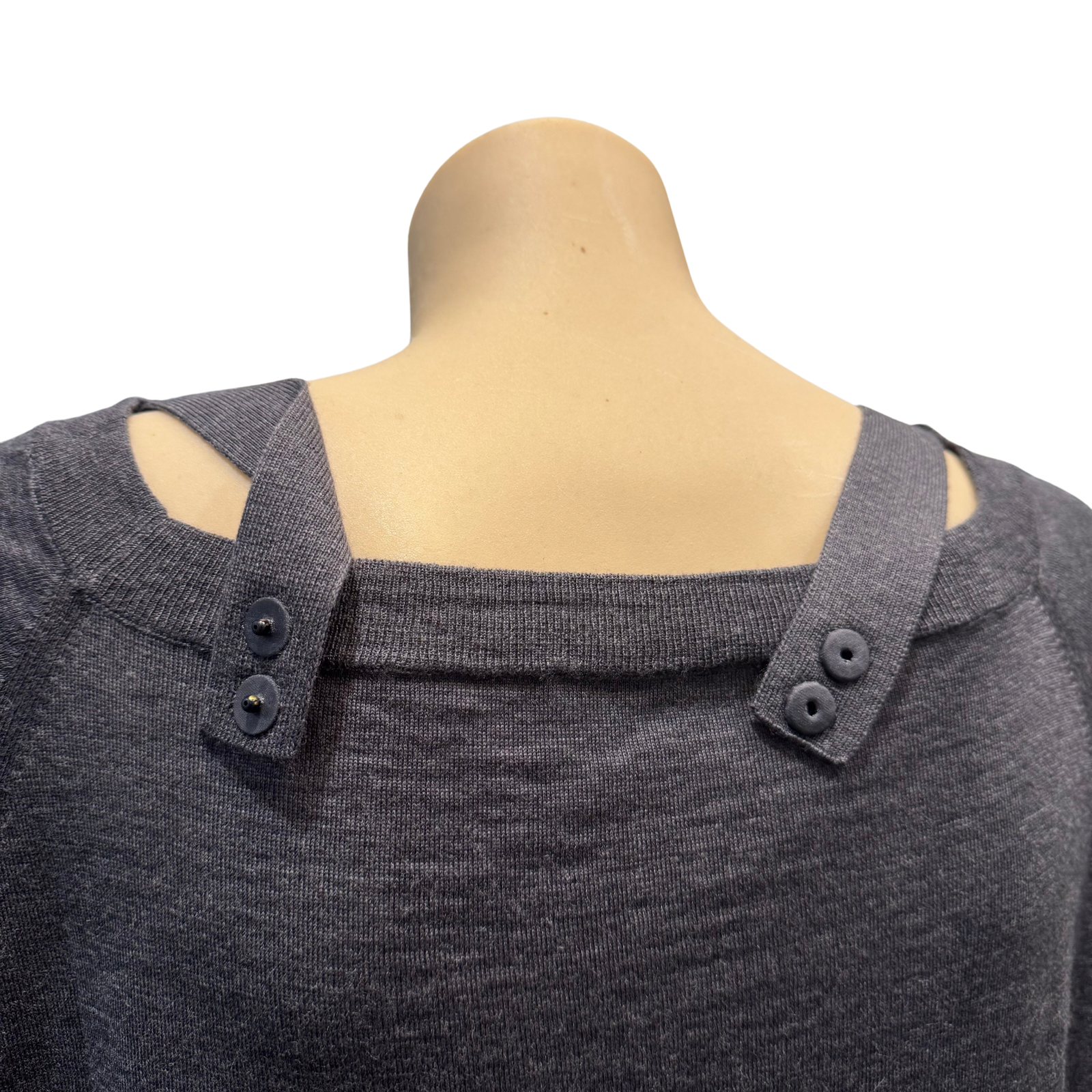 Prada Virgin Wool Relaxed Knit Sweater Grey