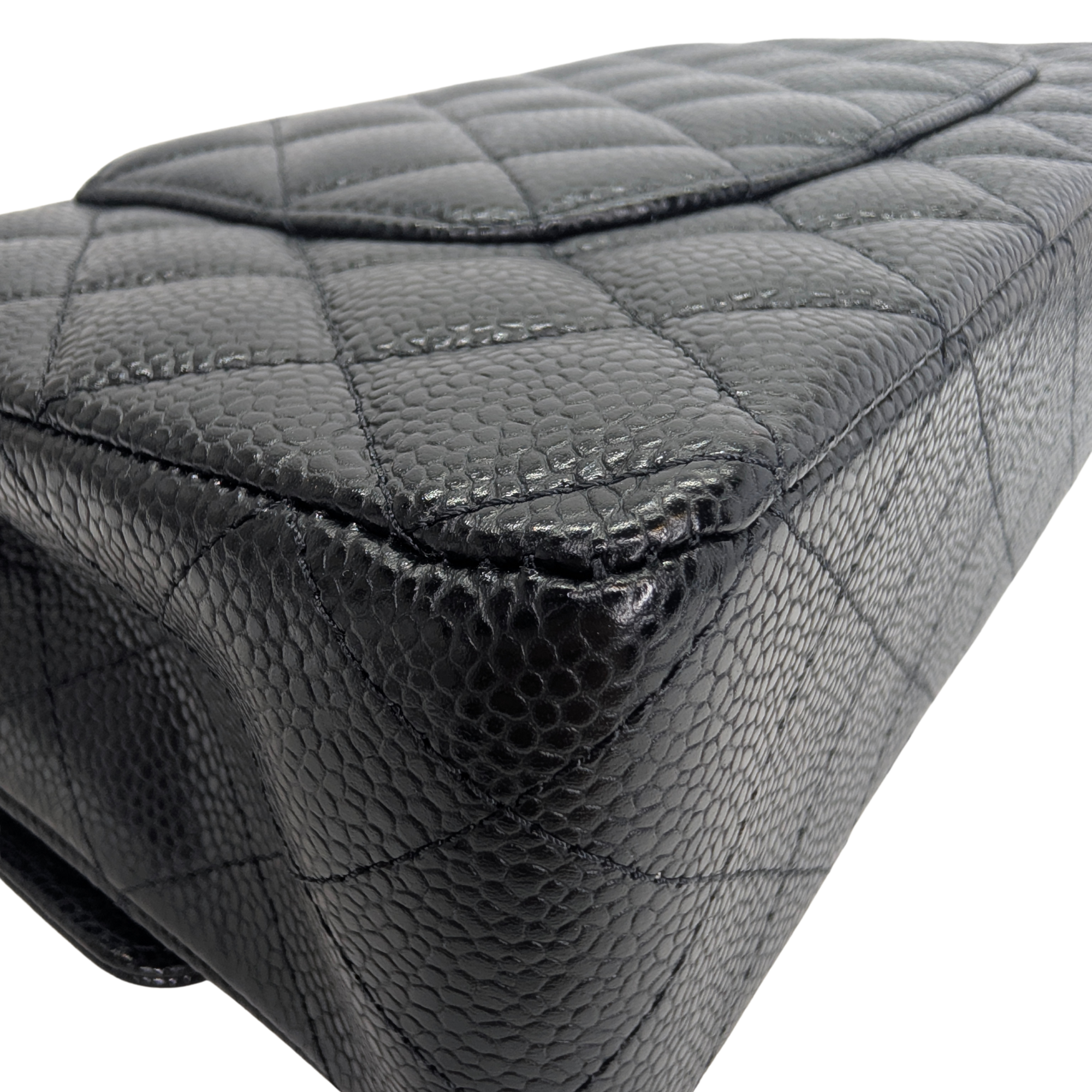 Chanel Classic Flap Bag Caviar Leather Medium Black