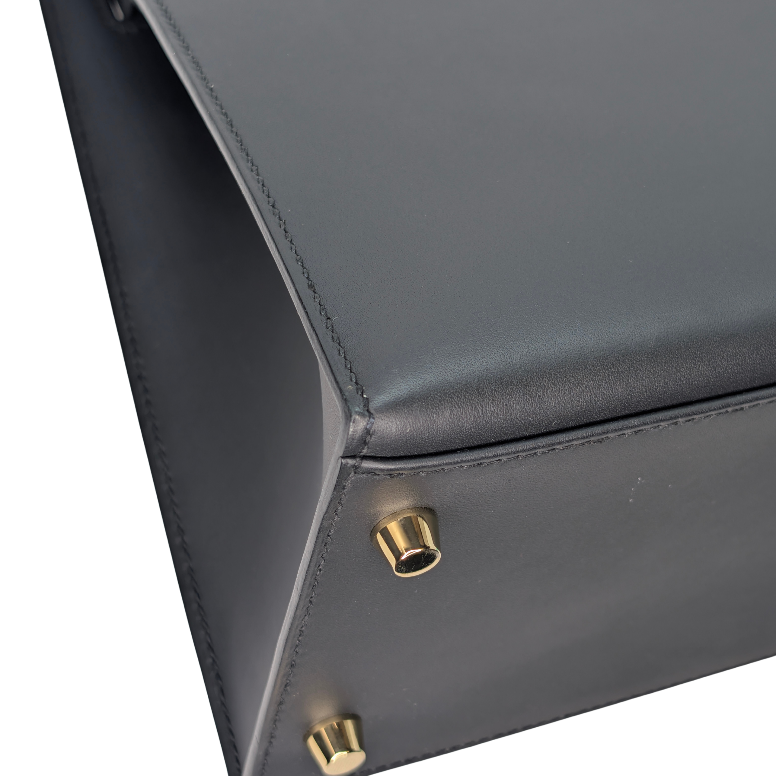 Hermes Kelly 32 Sellier Sombrero Box Leather GHW Matte Black X Stamp