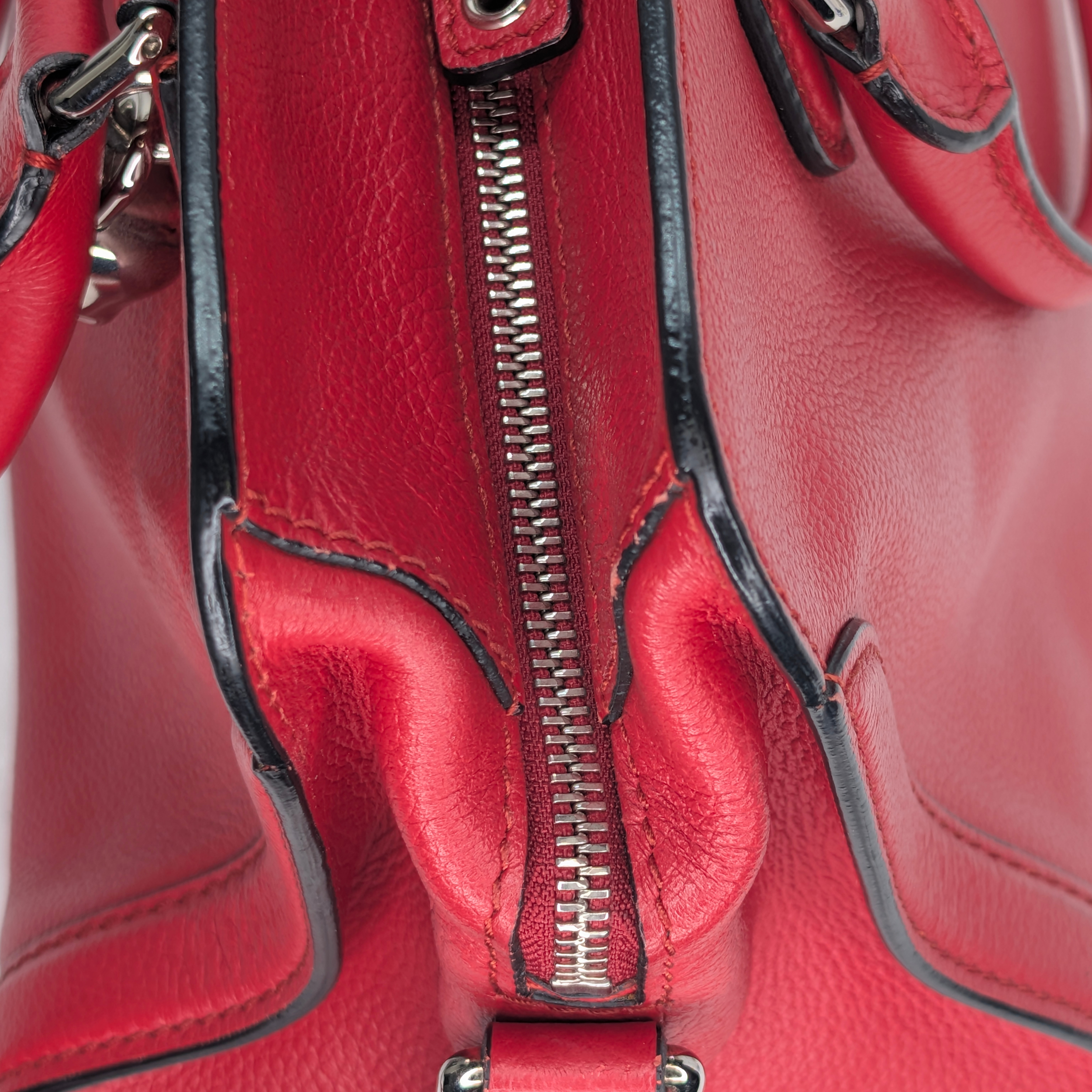 Alexander McQueen Padlock Skull Tote Bag Red