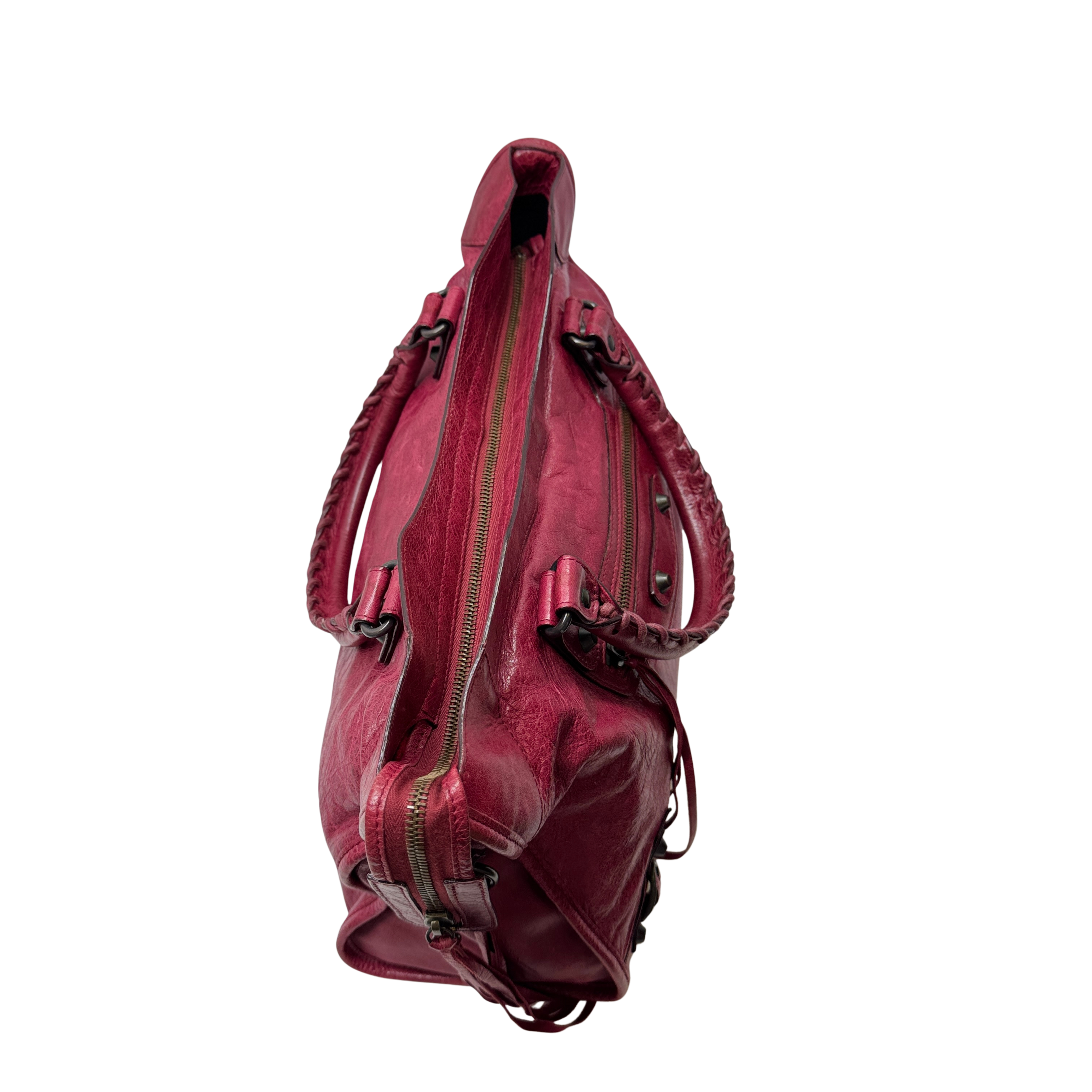 Balenciaga City Bag Small Leather Wine Red