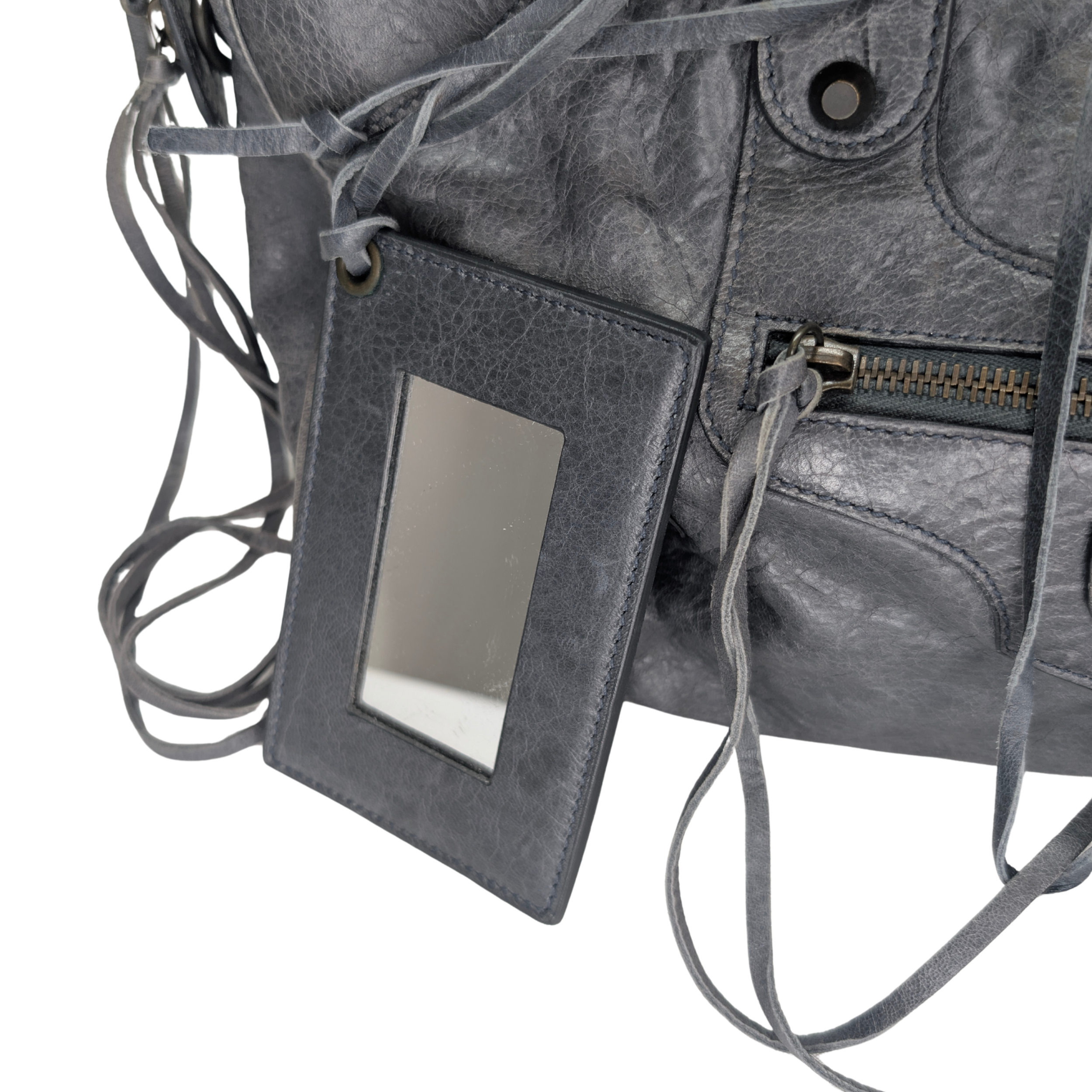 Balenciaga Motorcycle City Shoulder Bag Grey