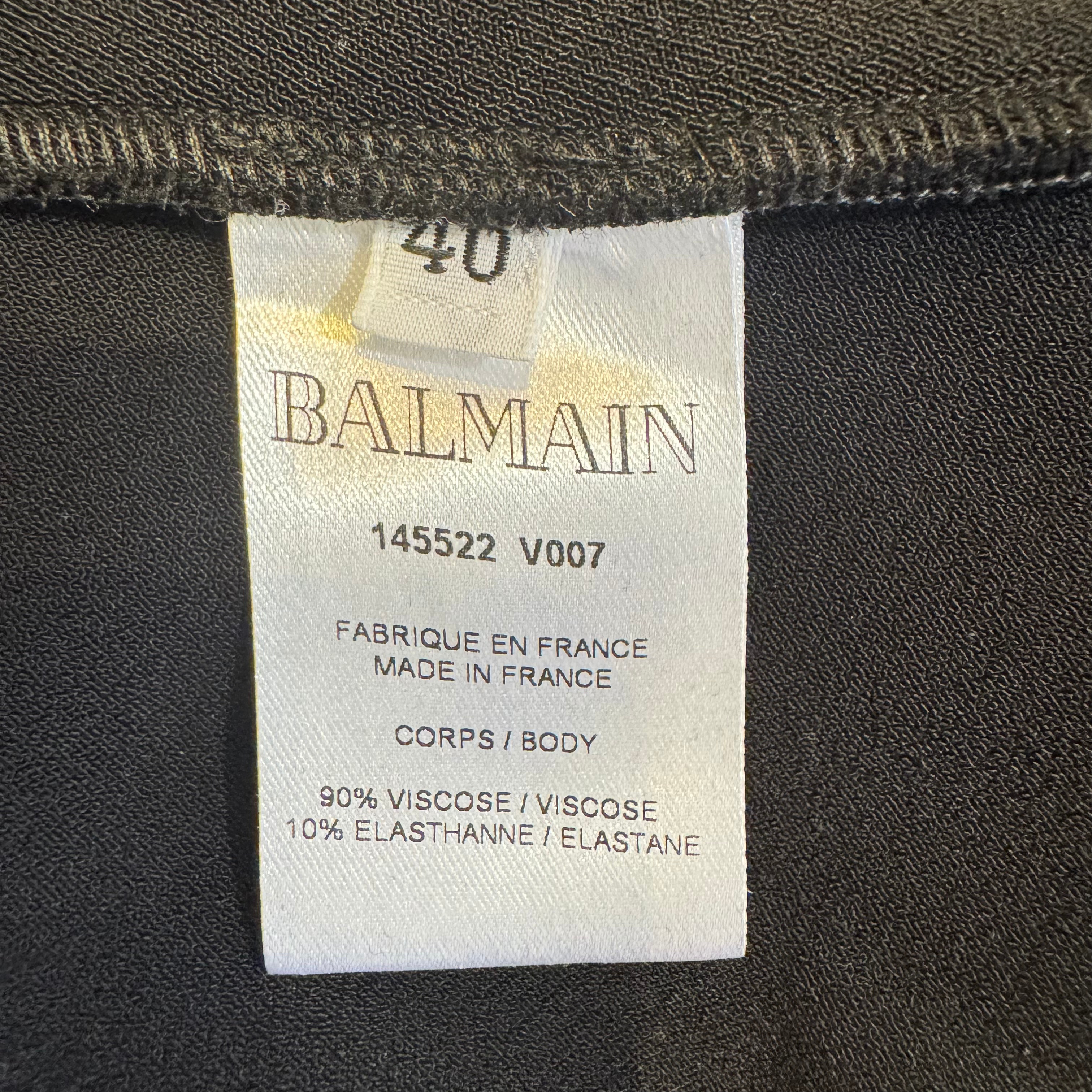 Balmain Paris Two Piece Cardigan And Pants Set Sizes 38 + 40 Black