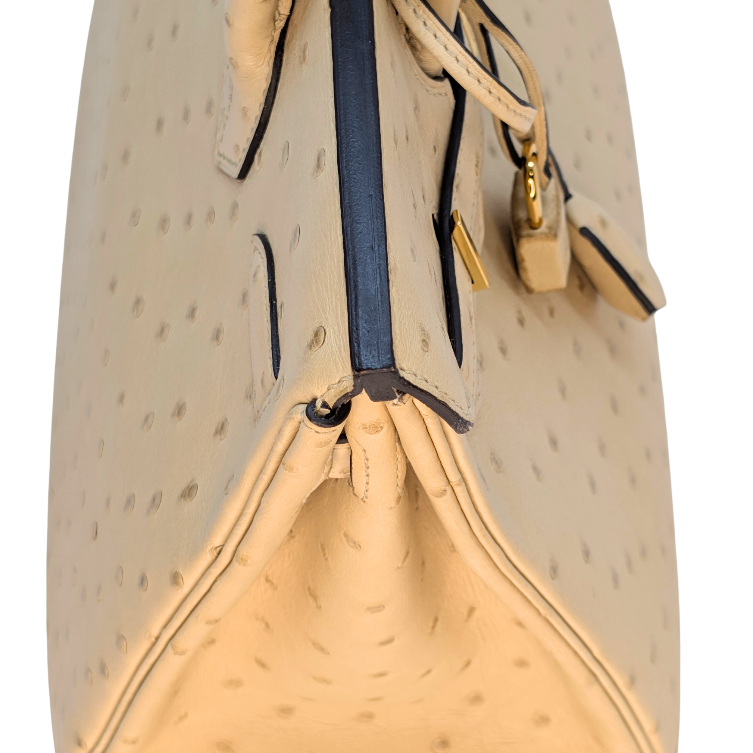 Hermès Birkin 30 Parchemin Ostrich Bag T Stamp GHW