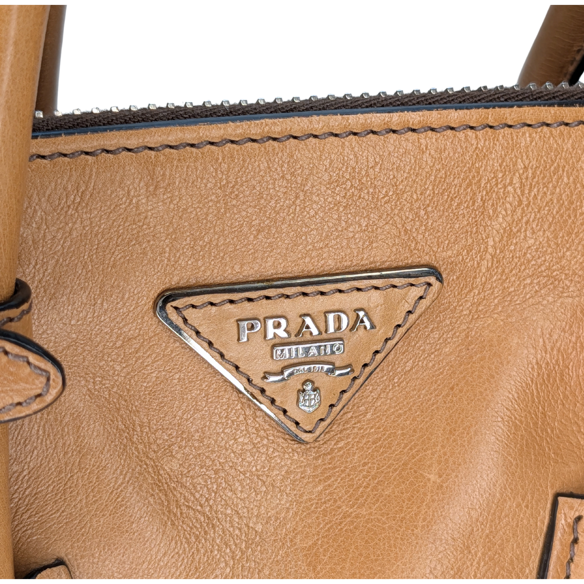 Prada Glace Tote Bag Brown