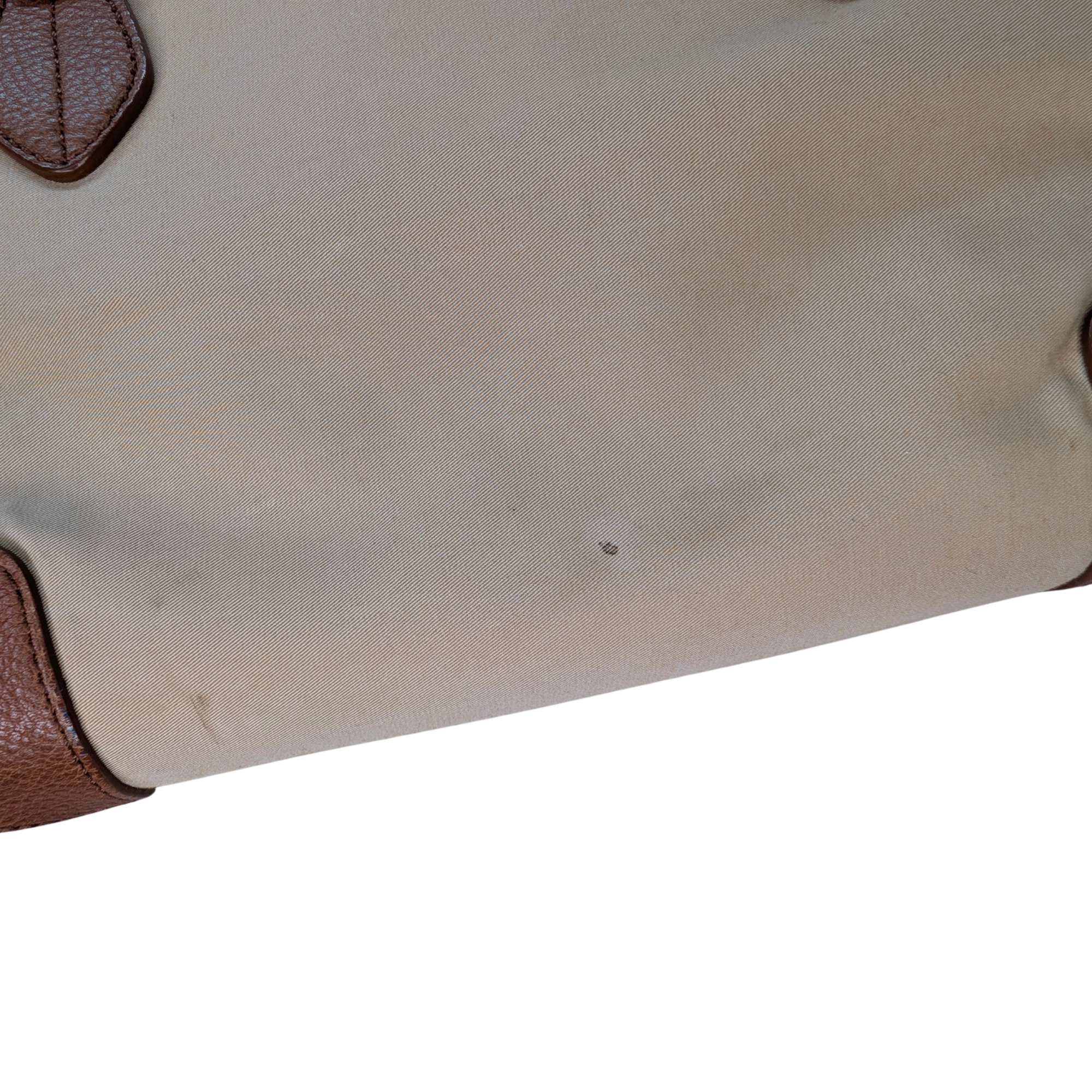 Burberry Embroidered Canvas X Leather Bowling Shoulder Bag