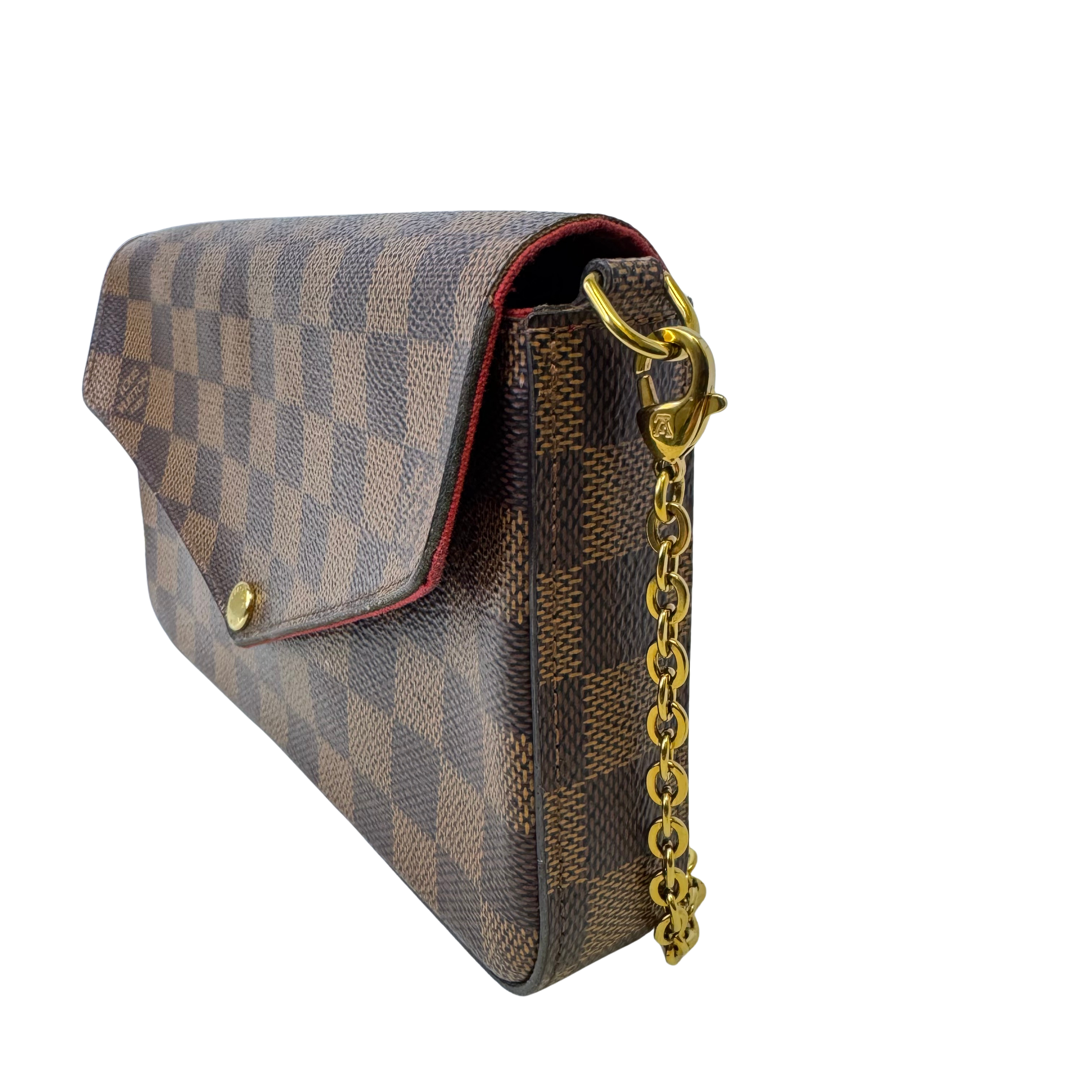Louis Vuitton Damier Ebene Felicie Pochette Chain Wallet Bag