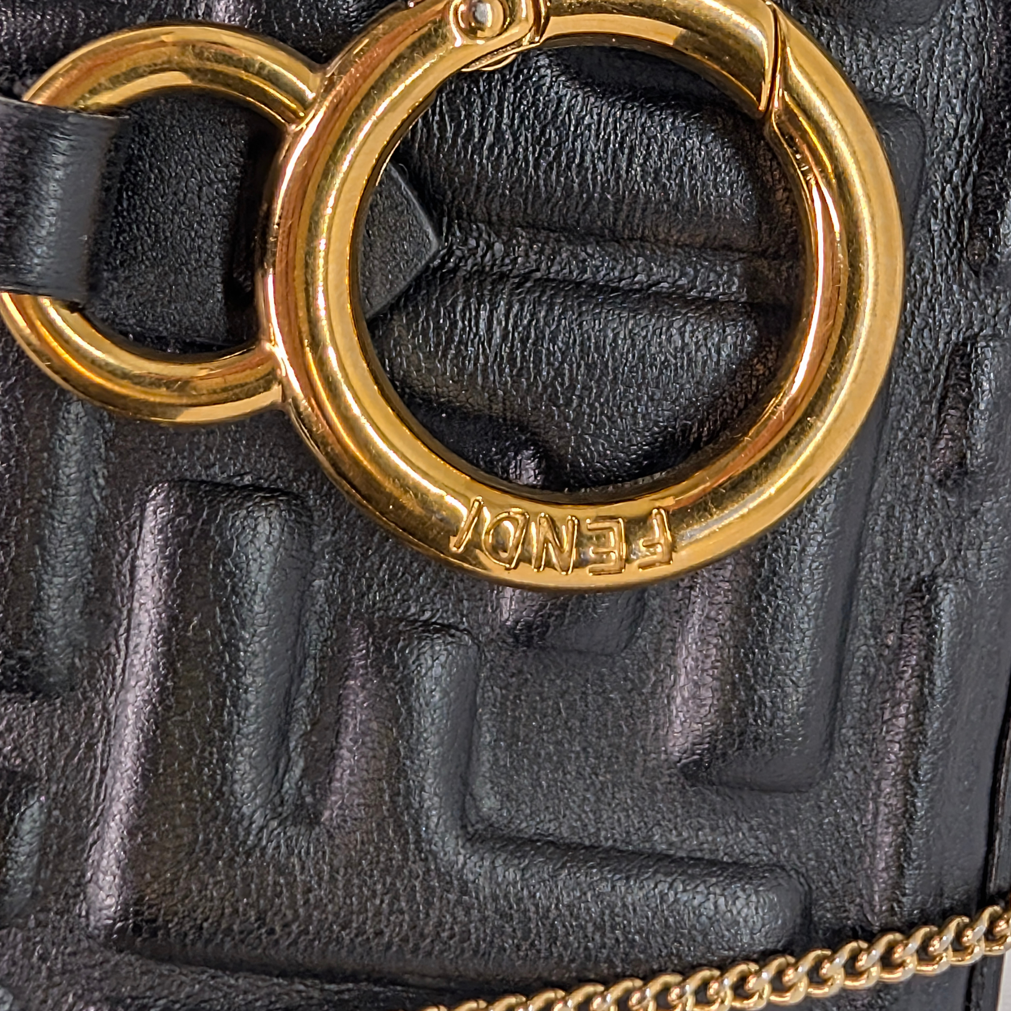 Fendi Nano Baguette Charm Bag Black