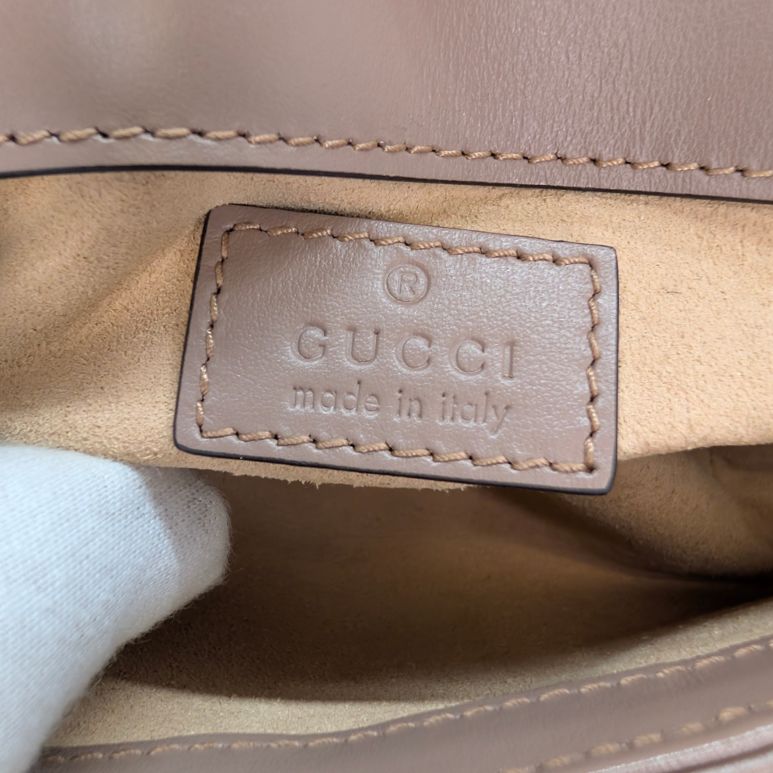 Gucci GG Marmont Matelasse Super Mini Shoulder Bag Taupe