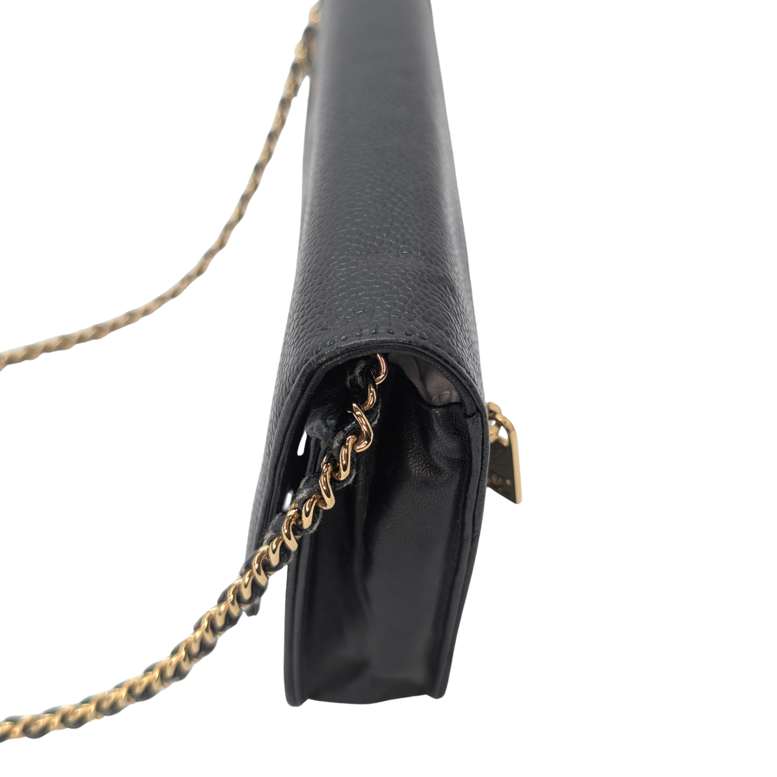 Chanel Caviar Timeless CC Wallet On Chain WOC Black