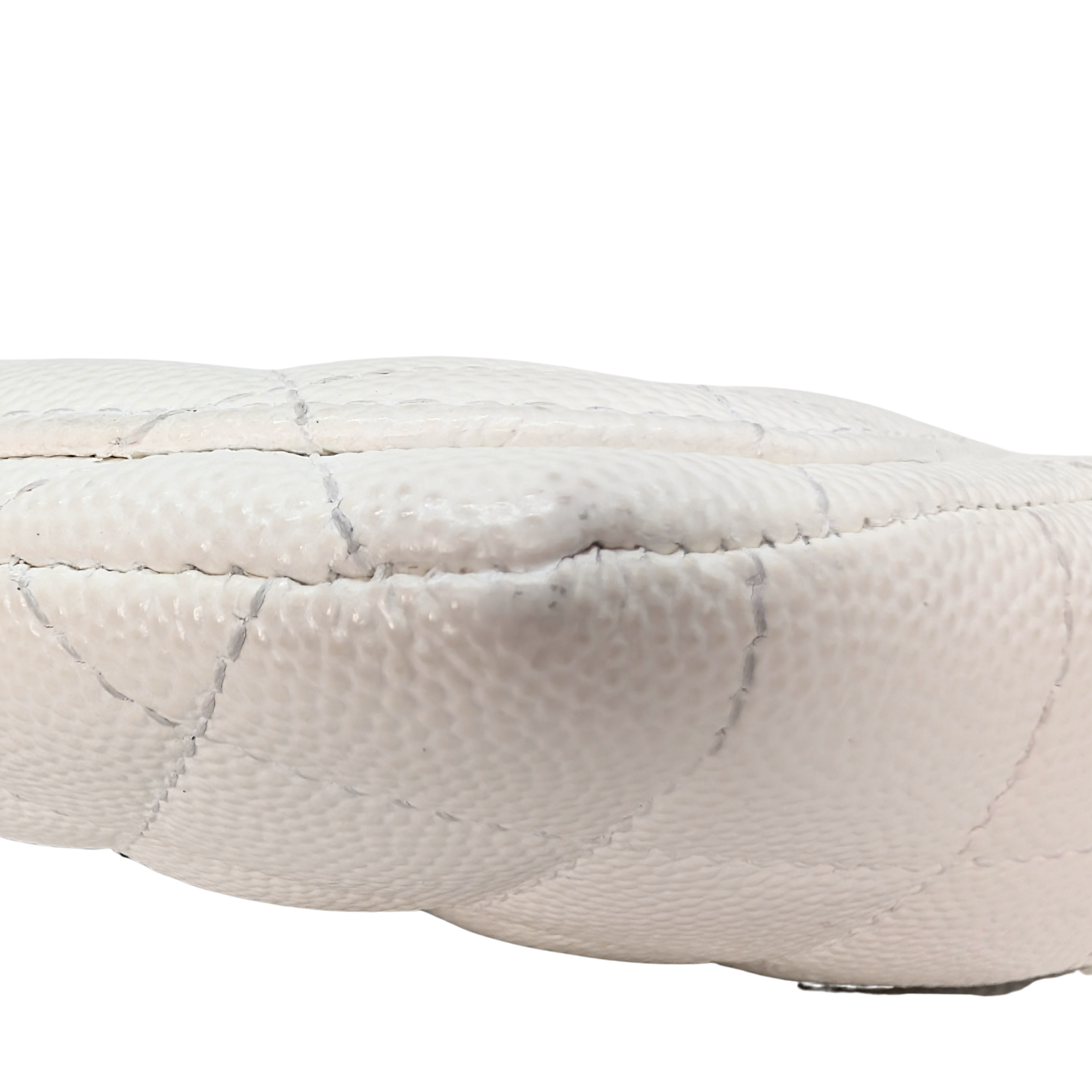 Chanel Sunglasses Quilted Caviar Sunglasses Case Bag White