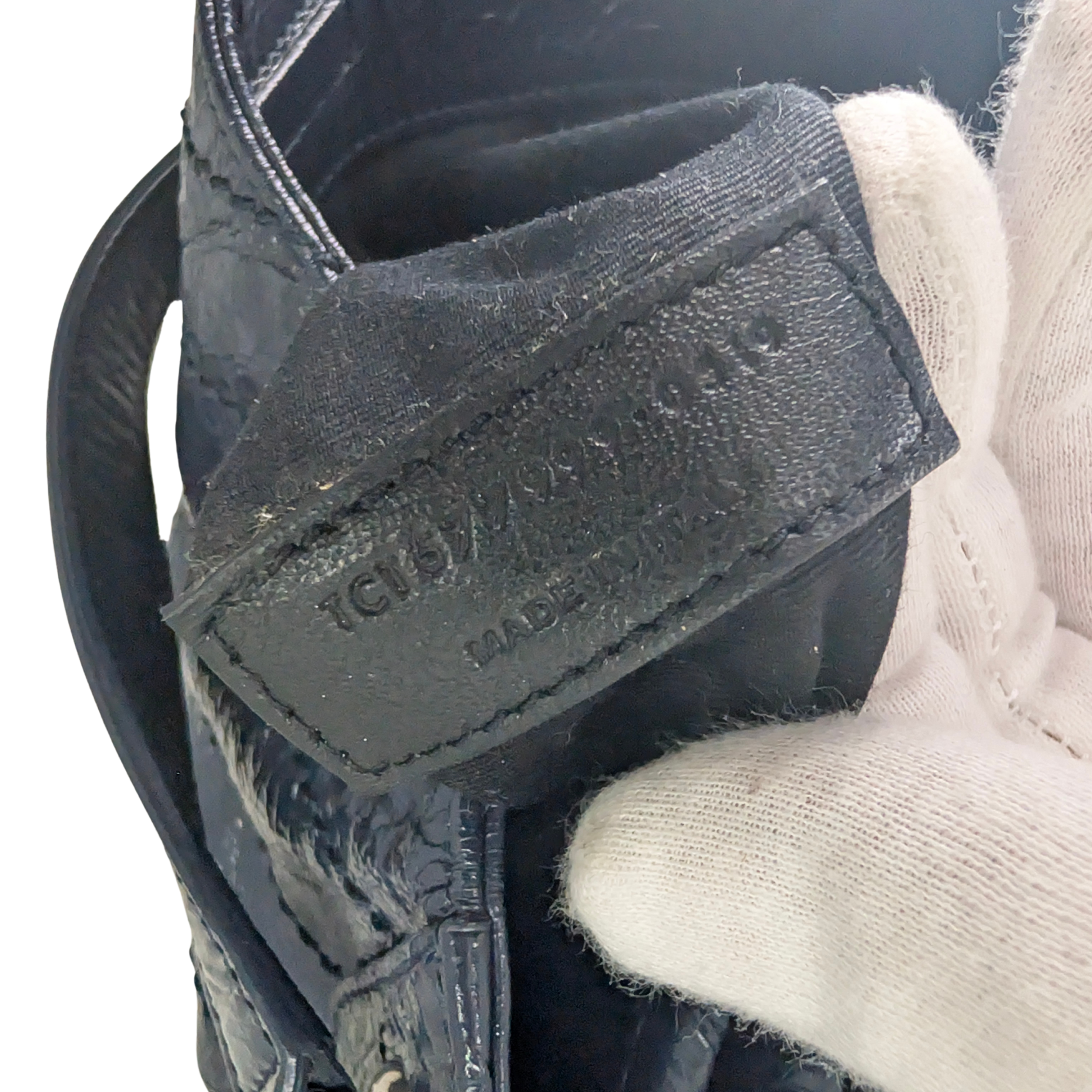 Saint Laurent Crinkled Leather Niki Shopper Tote Navy