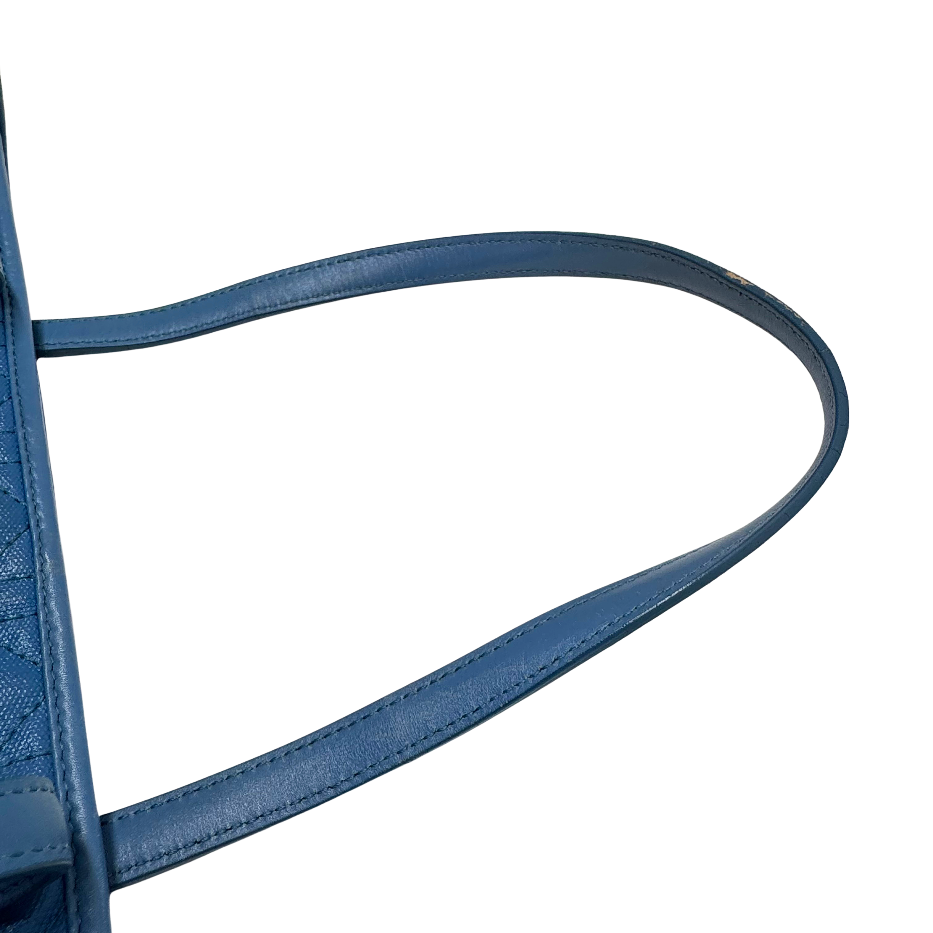 Dior Cannage Medium Panarea Tote Canvas Cobalt Blue