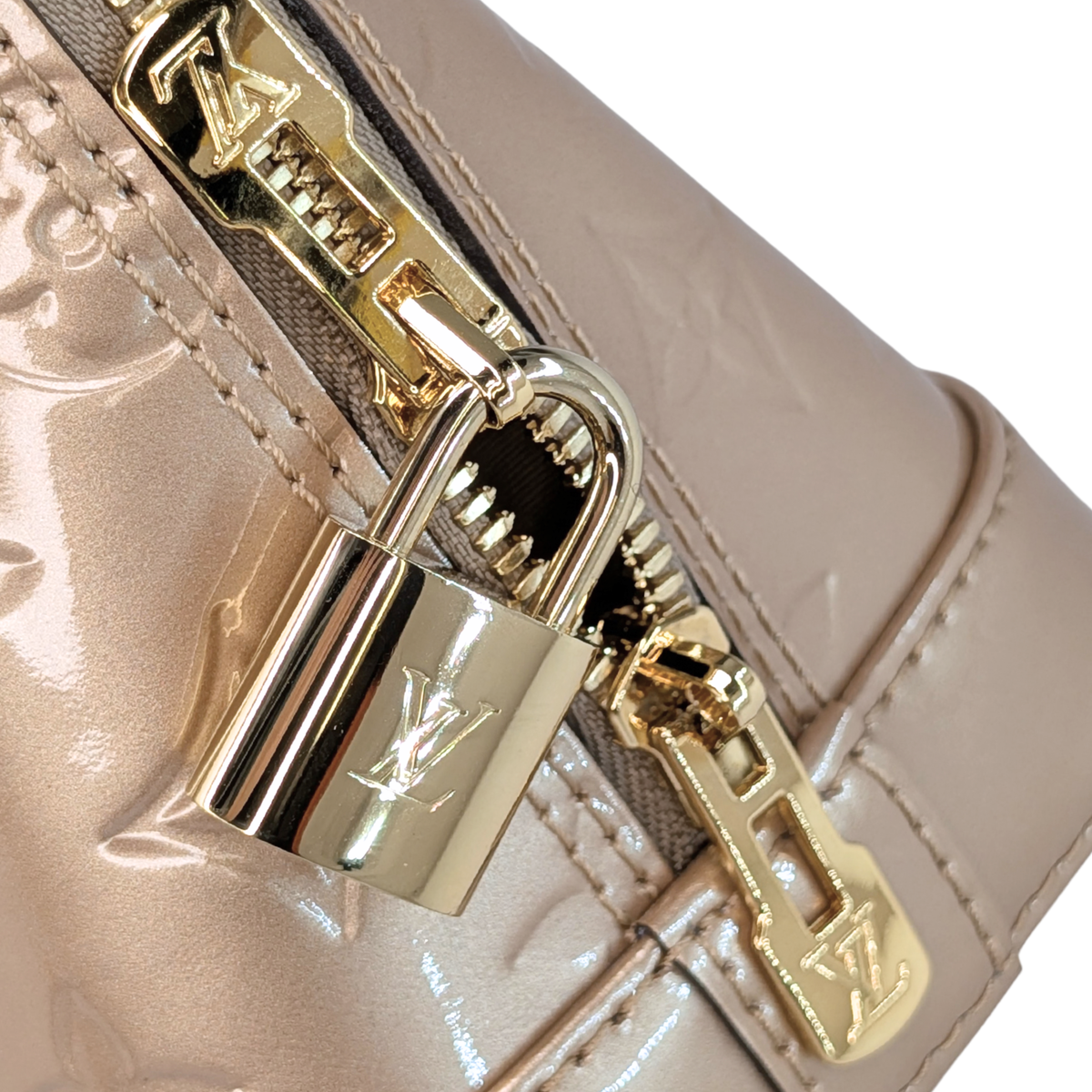 Louis Vuitton Alma BB Monogram Vernis Mordore Metallic Gold
