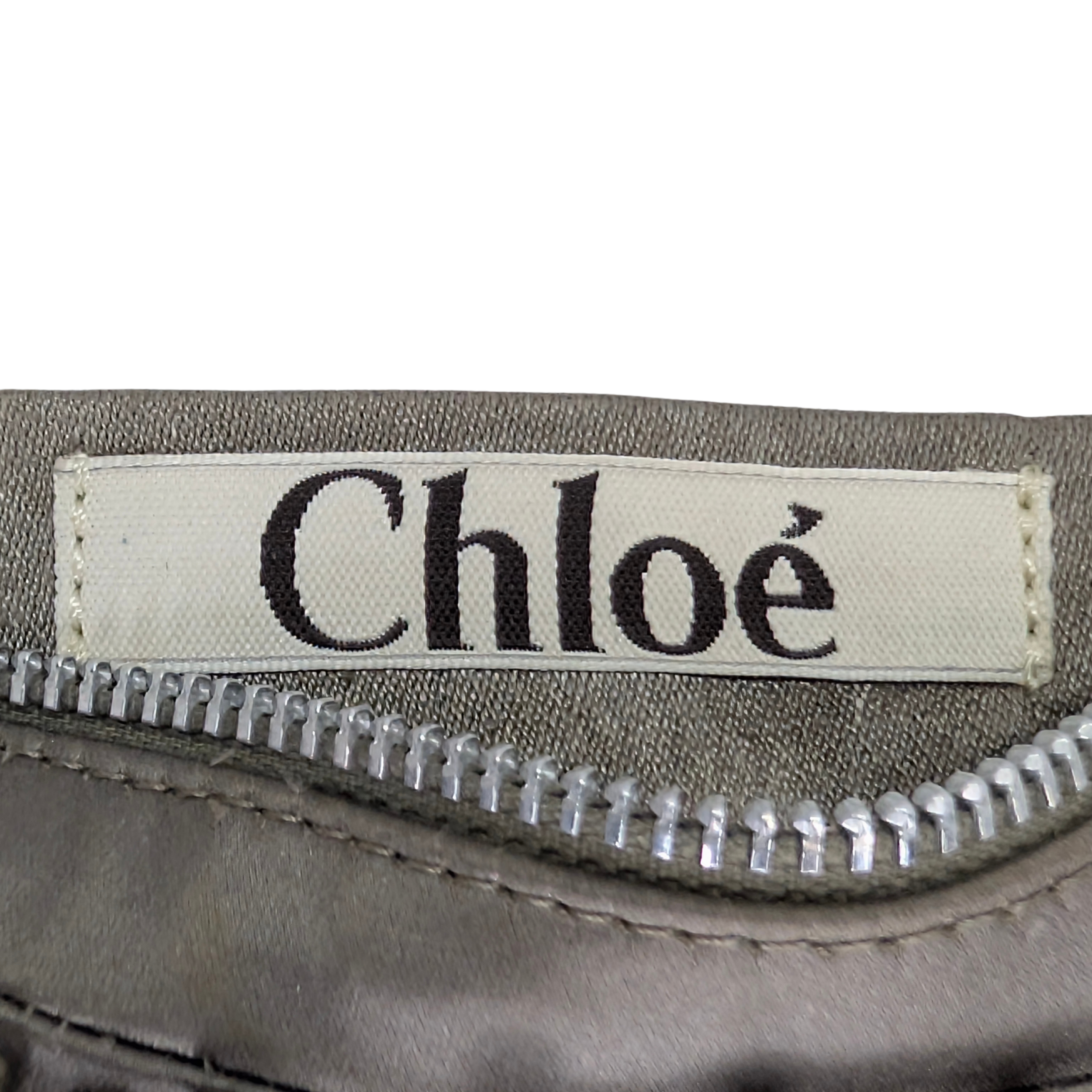 Chloé Beaded Bracelet Hobo Bag Silver