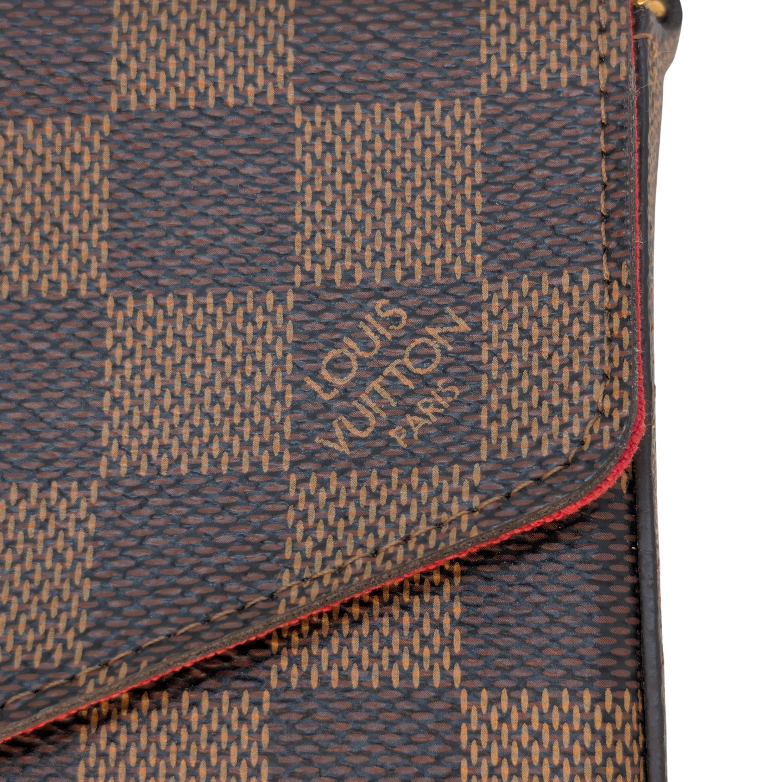 Louis Vuitton Damier Ebene Felicie Pochette Chain Wallet Bag