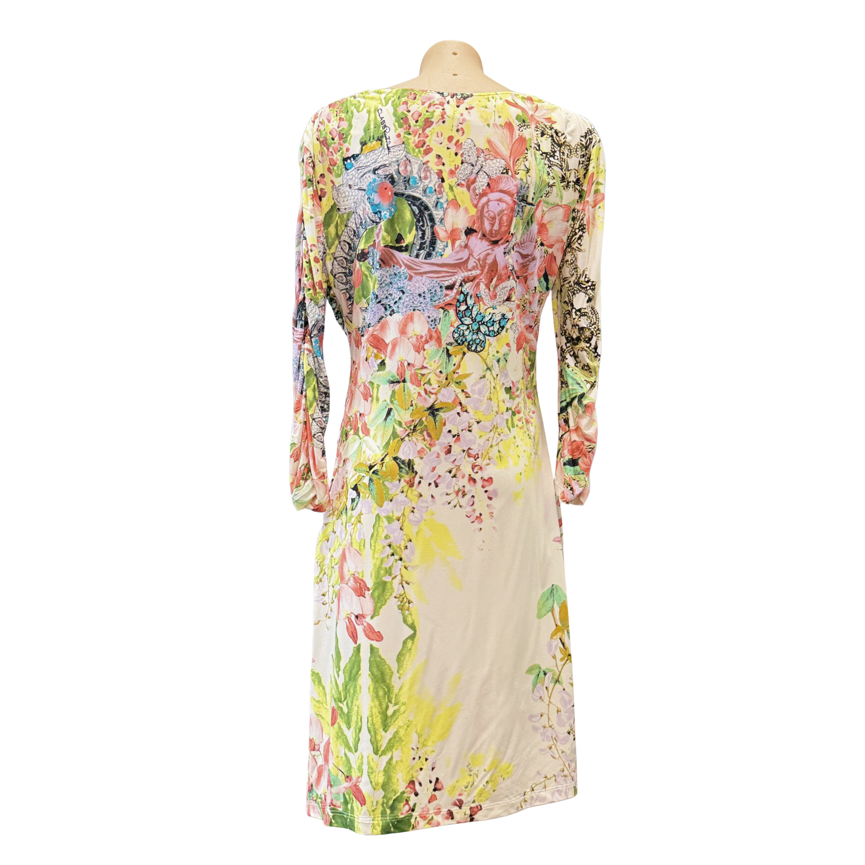 Roberto Cavalli Class Floral Dress 38 White Multicolour