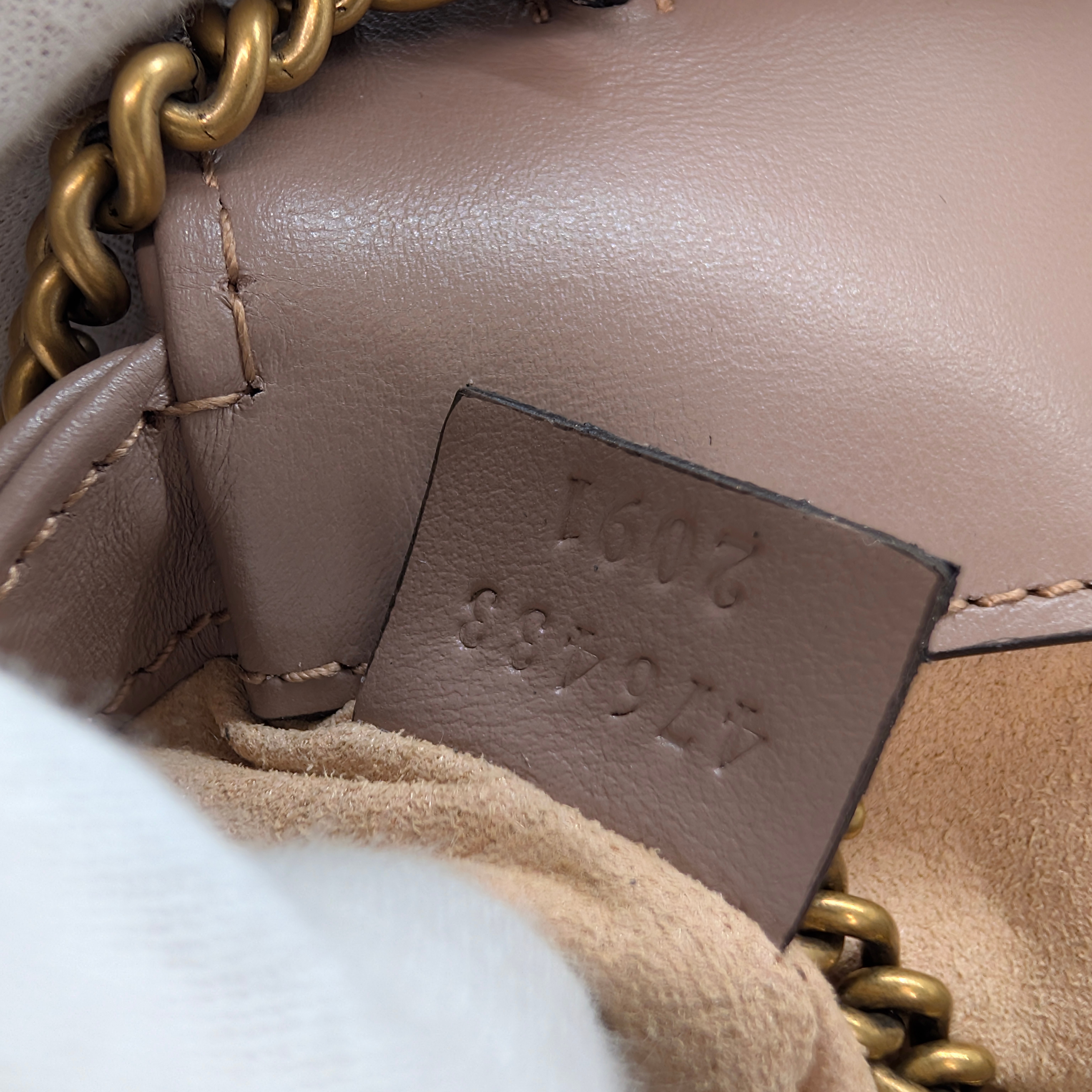 Gucci GG Marmont Matelasse Super Mini Shoulder Bag Taupe
