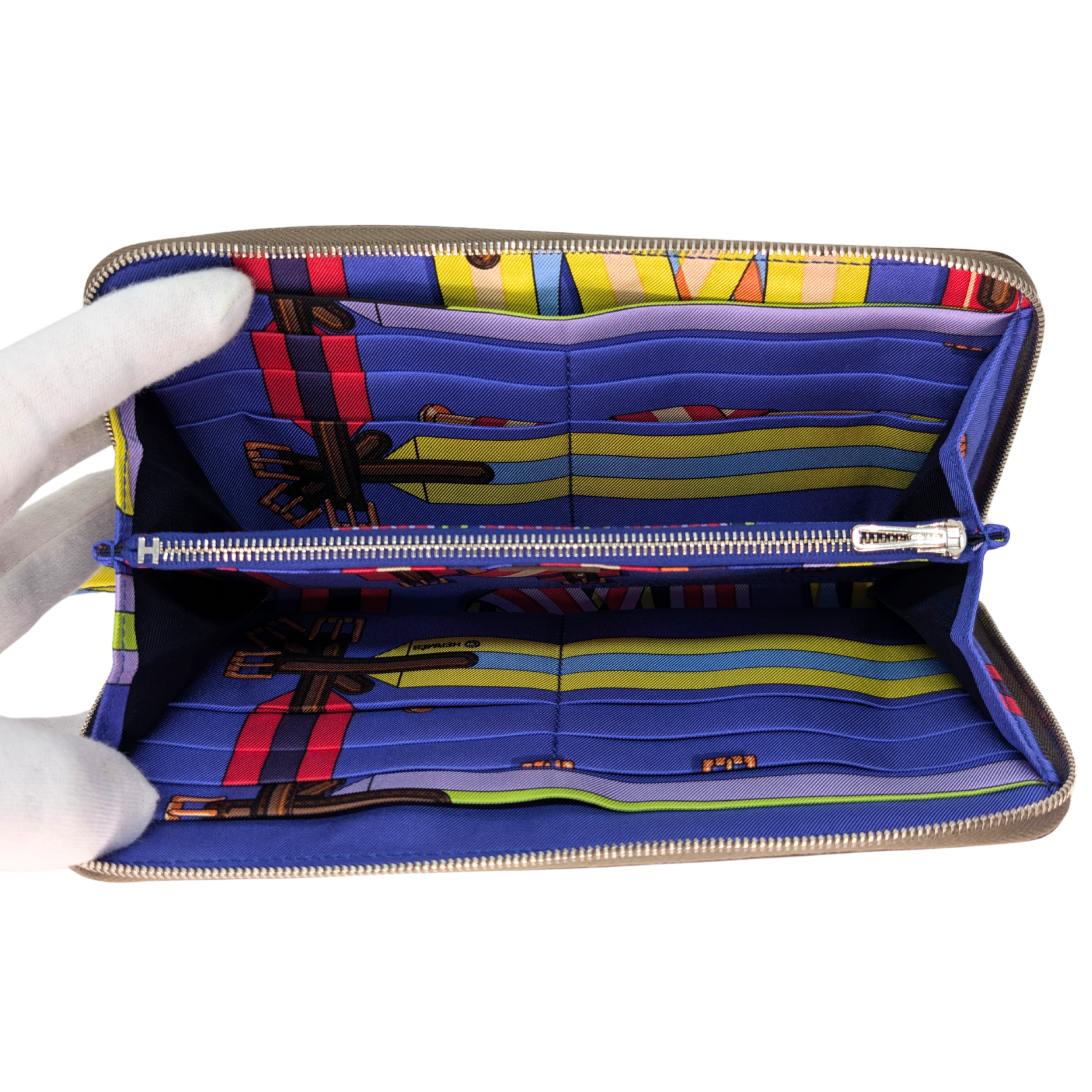 Hermes Silk'In Classique long wallet Epsom étoupe