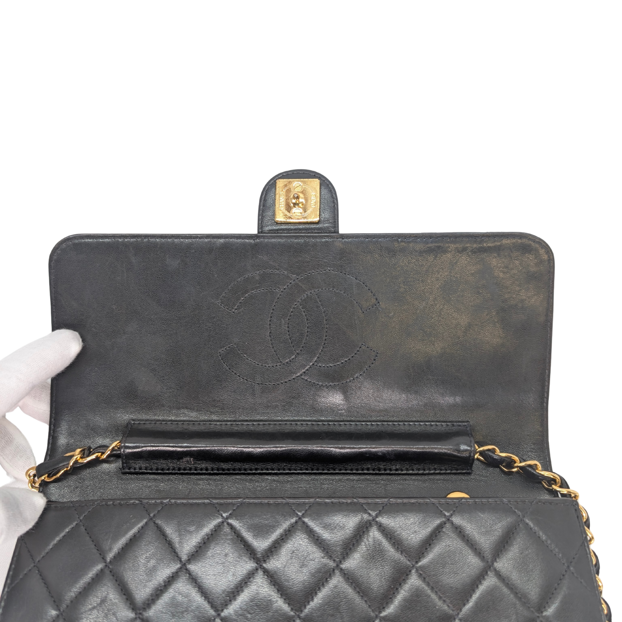 Chanel Quilted Single Flap Timeless/Classique Shoulder Bag Black